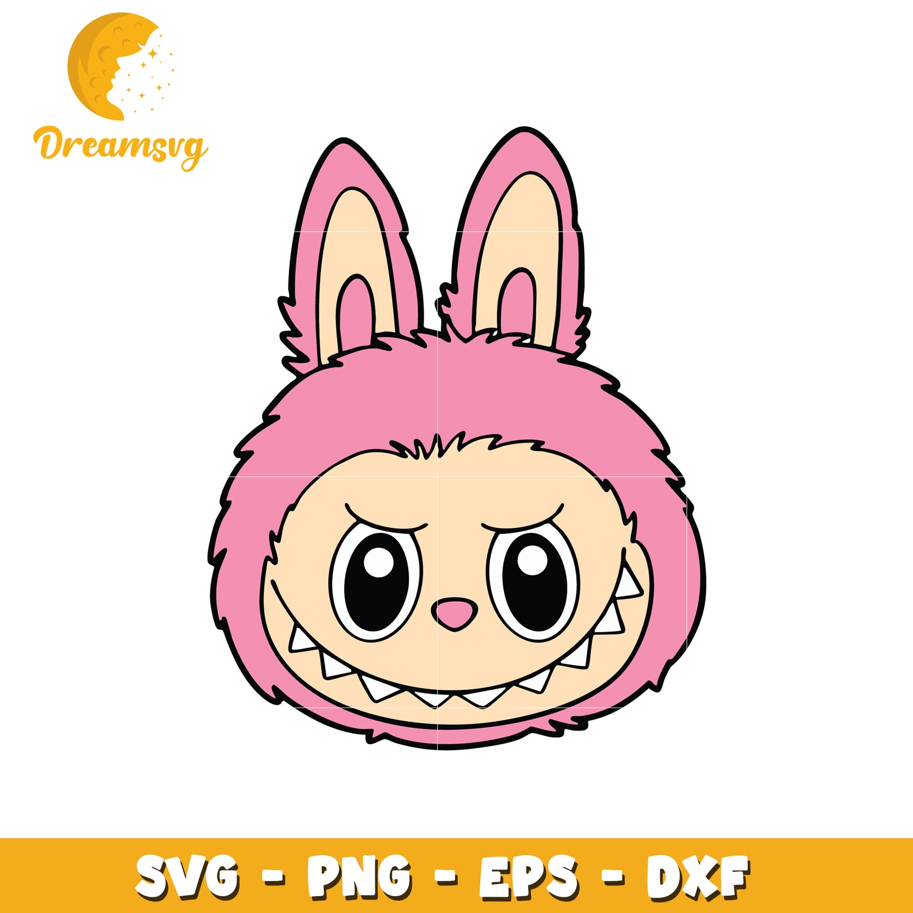 Pink labubu head labubu svg, labubu characters svg, labubu outfits svg