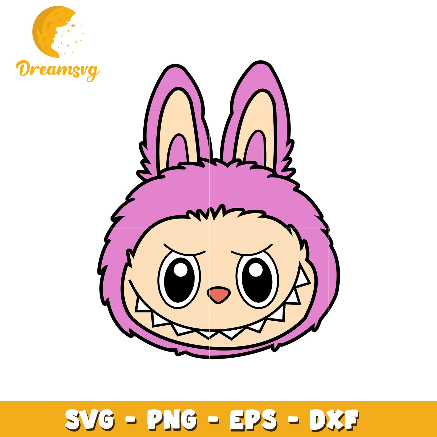 Pink labubu head svg, popmart labubu svg, labubu dolls svg