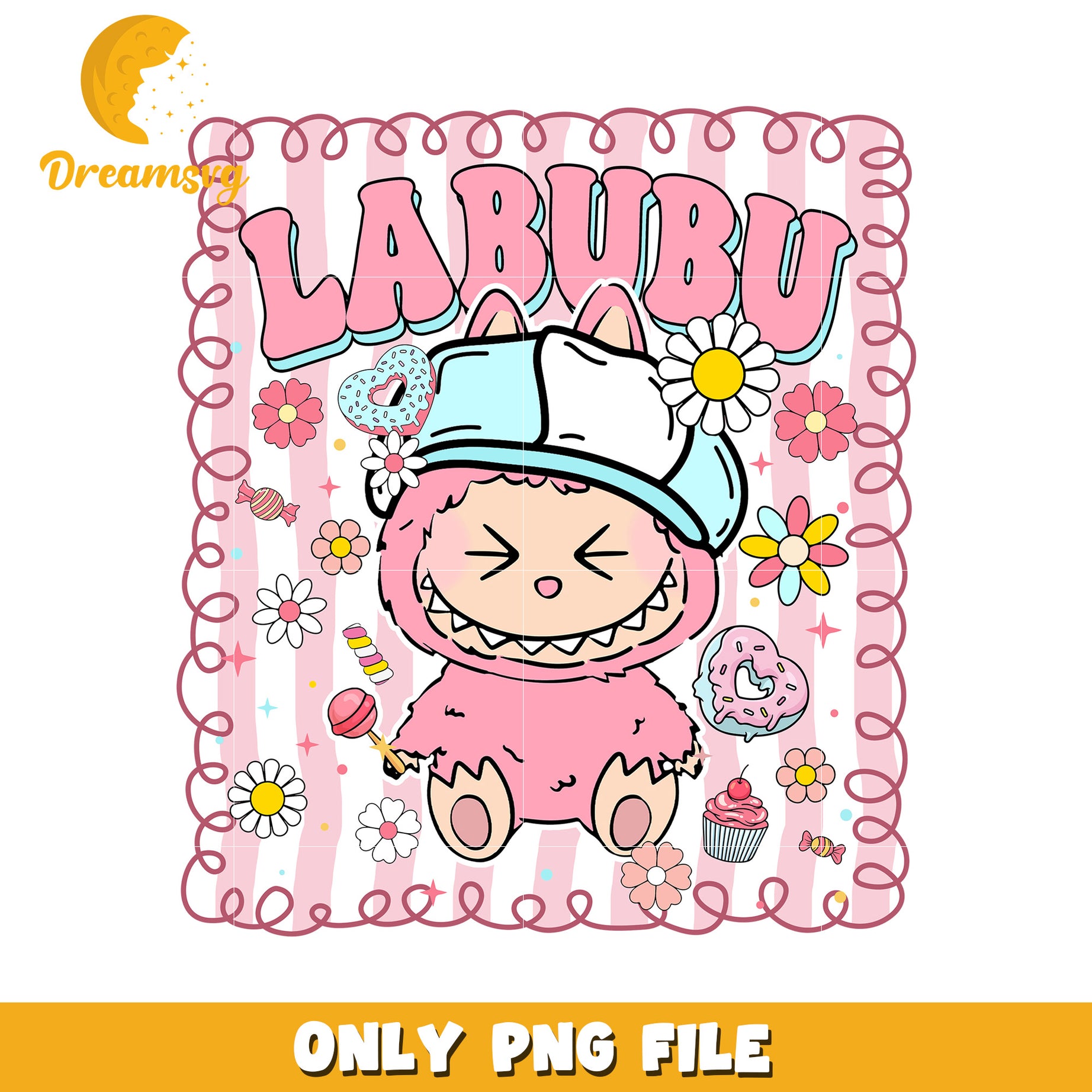 Pink labubu png, popmart usa png, labubu keychain​ png