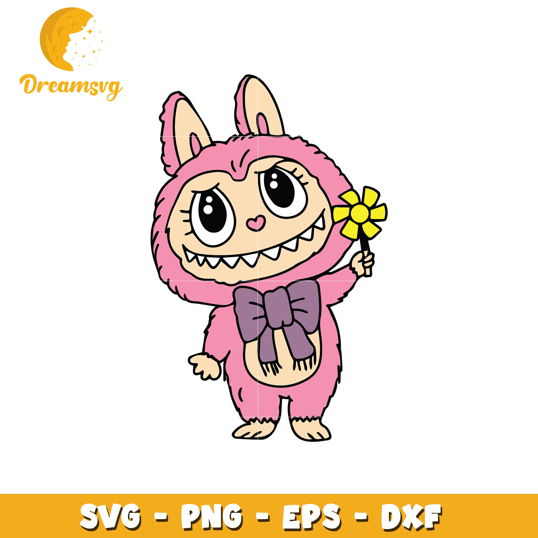 Pink labubu svg, hehe labubu svg, labubu monster​ svg