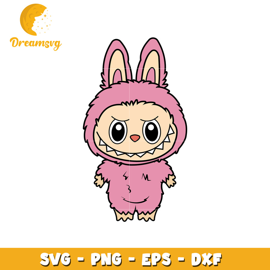 Pink labubu svg, labubu characters svg, labubu outfits svg