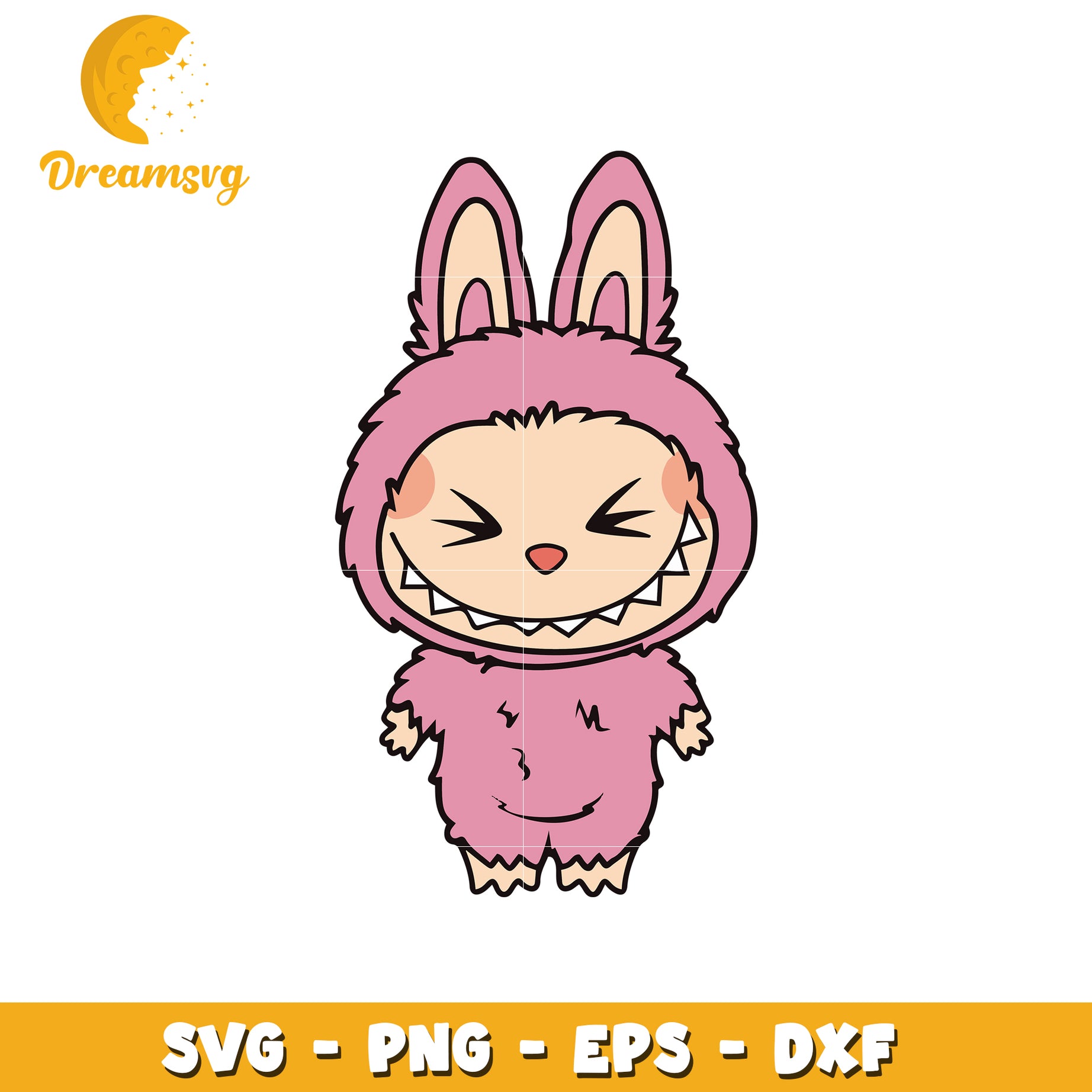 Pink labubu winkle svg, labubu dolls svg, labubu toys design svg