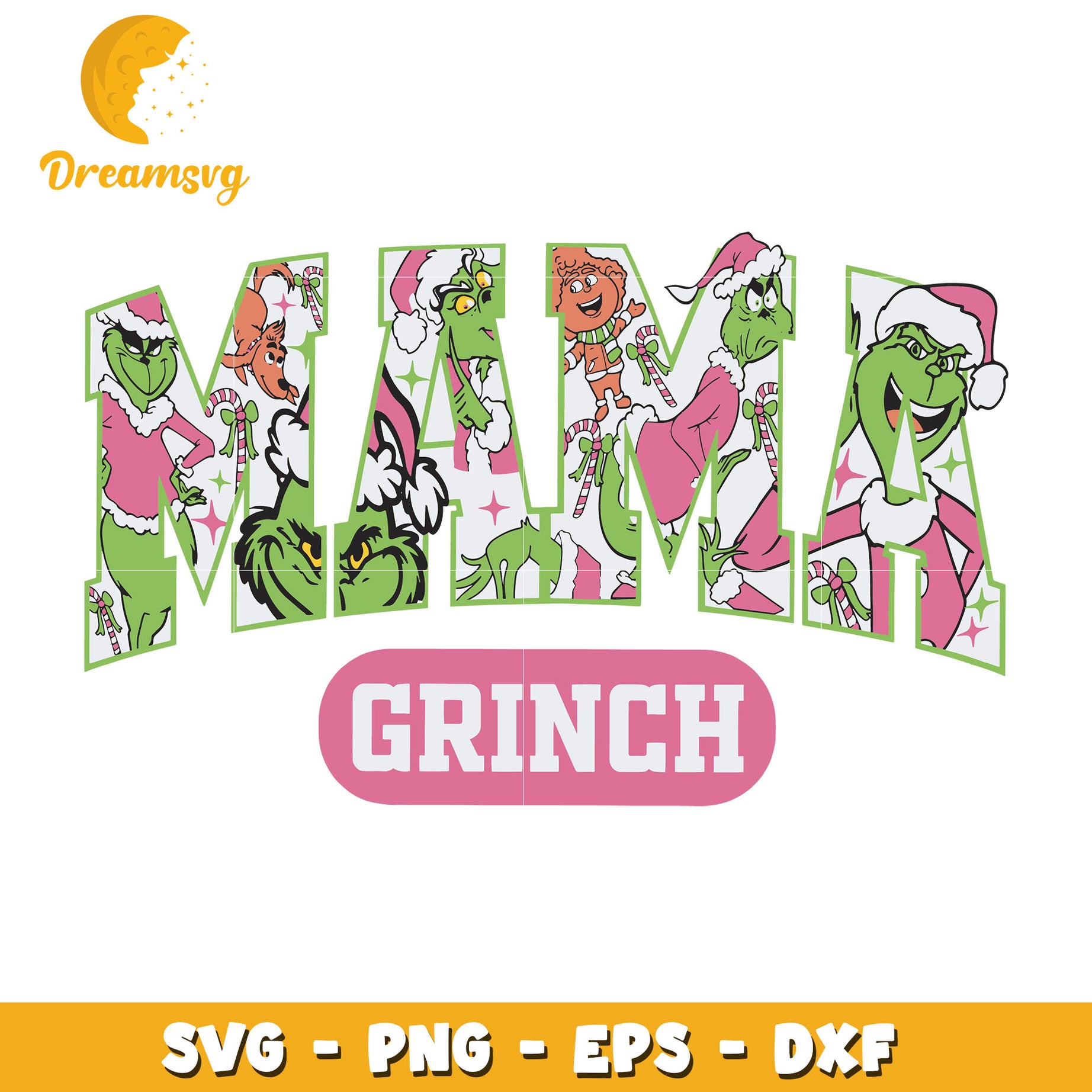 Pink mama Grinch svg, The Grinch mama svg, Christmas svg