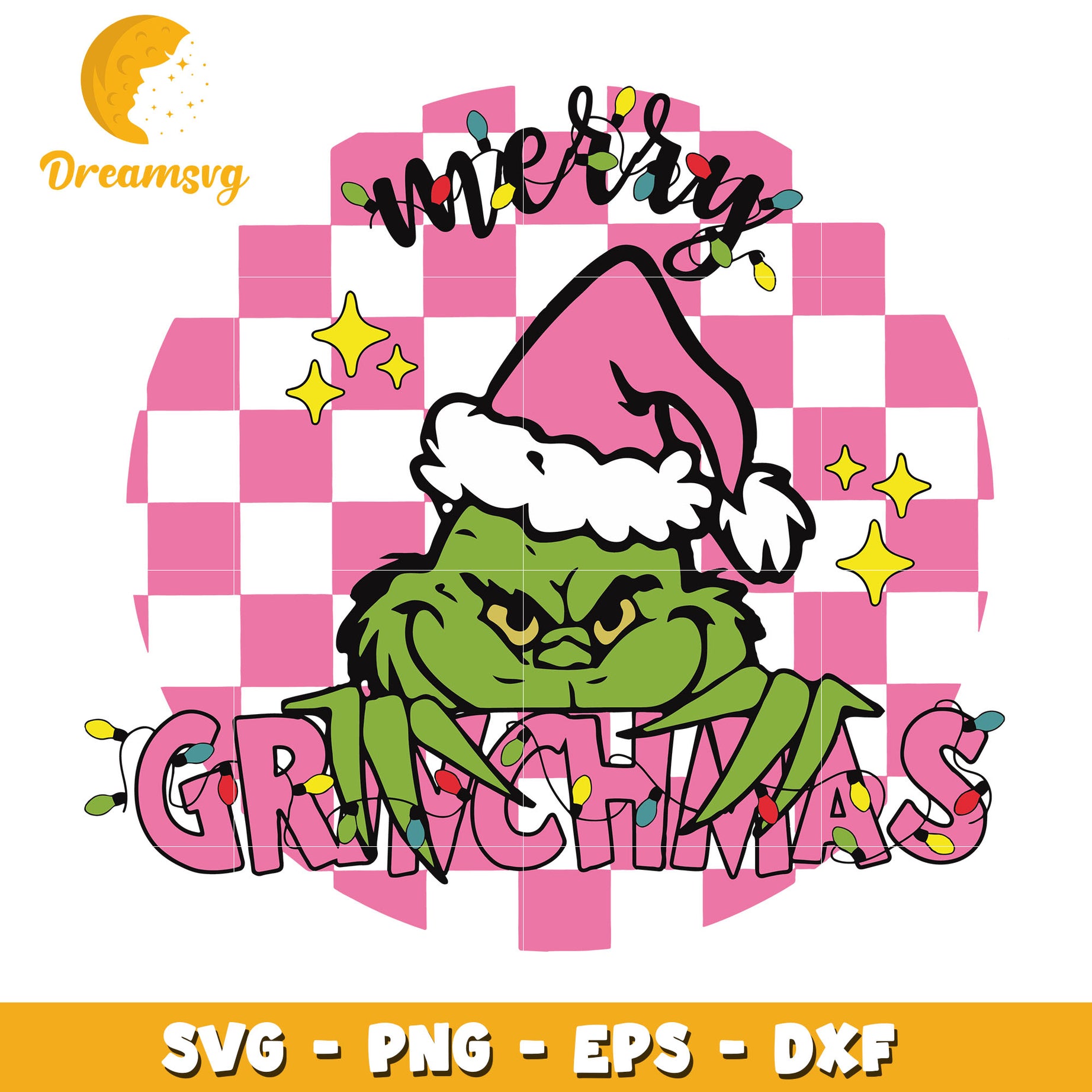 Pink merry Grinchmas santa svg, Grinchmas svg, christmas svg