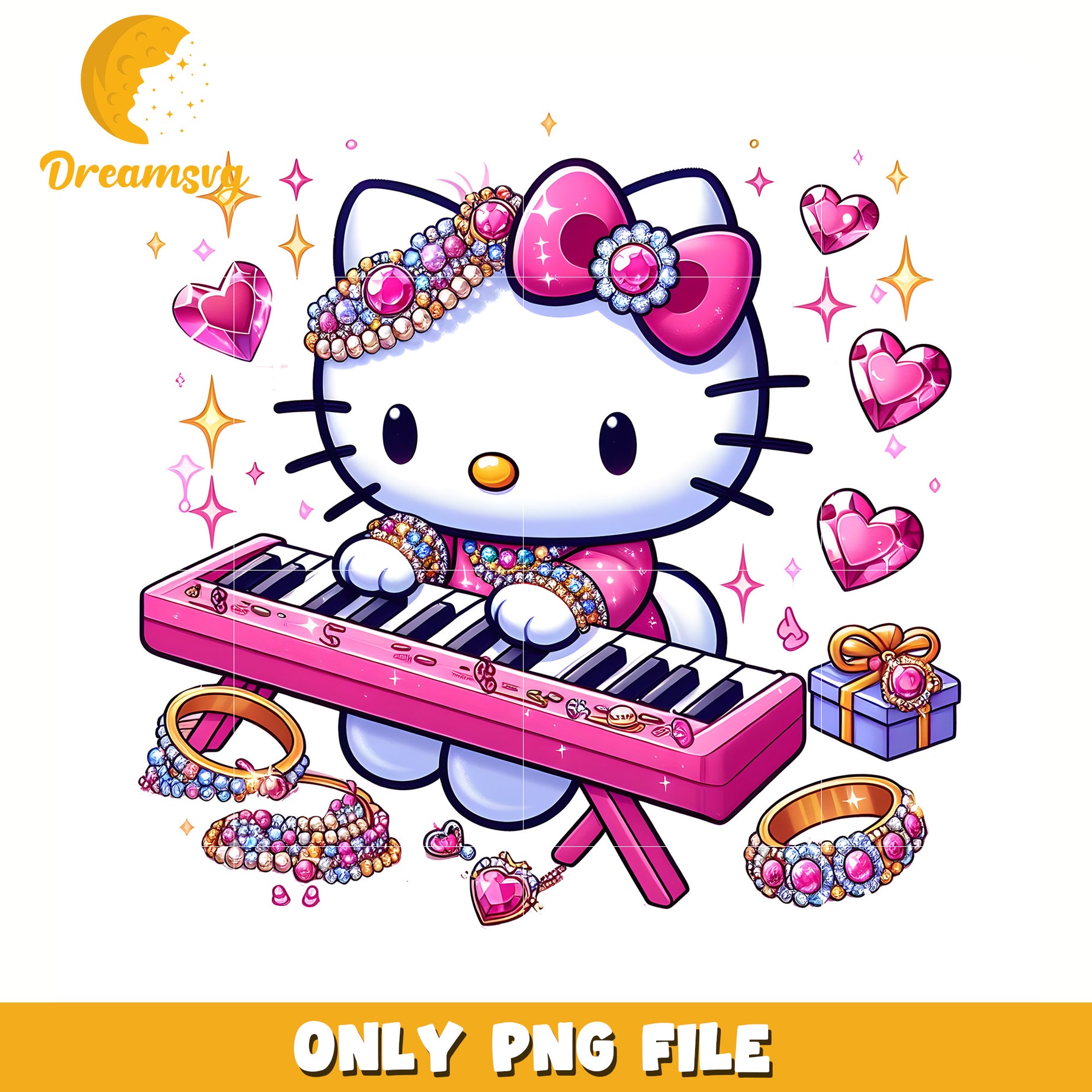 Pink piano png, hello kitty cake png, hello kitty crocs png