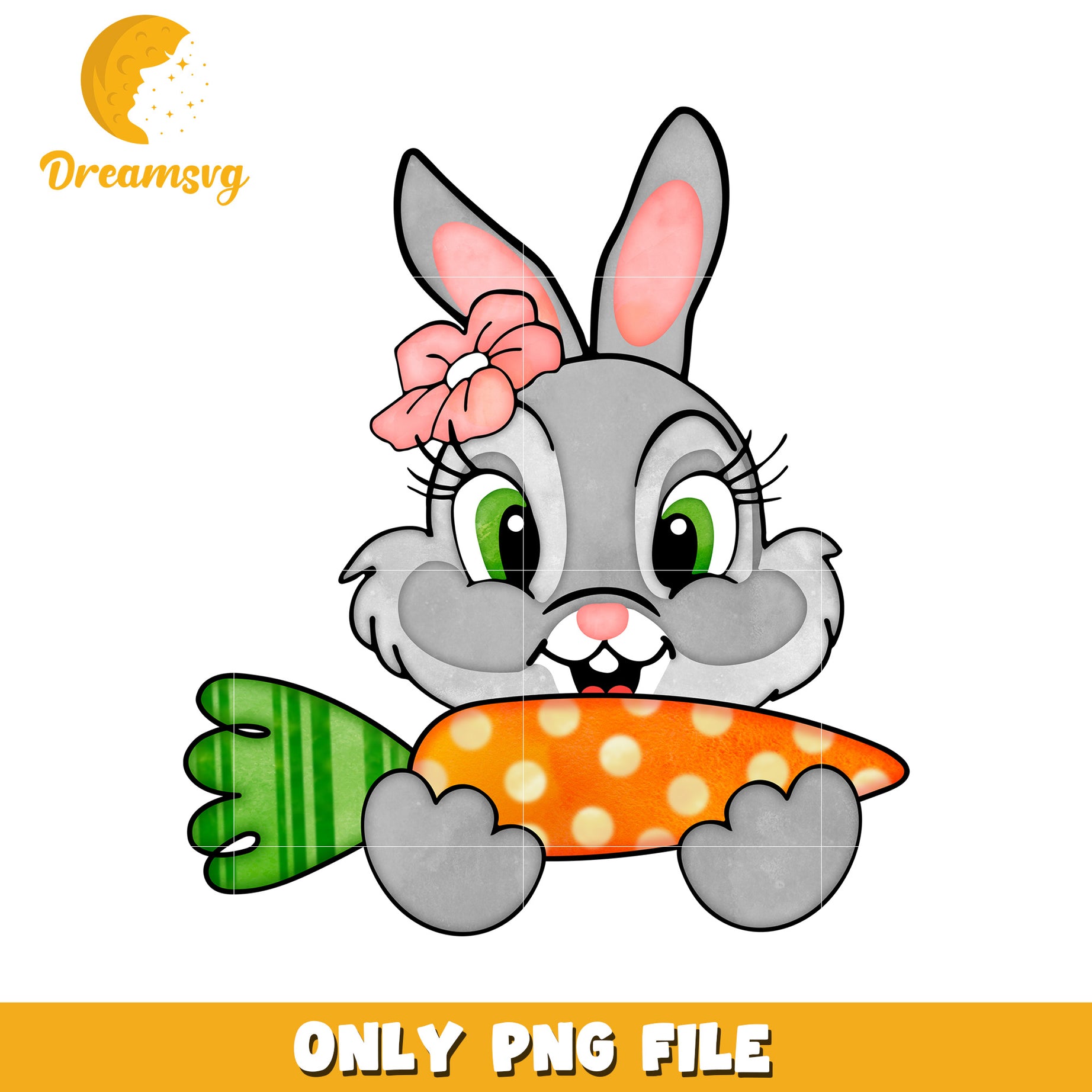 Pink rabbit and carrot easter day png, easter day png, bunny png