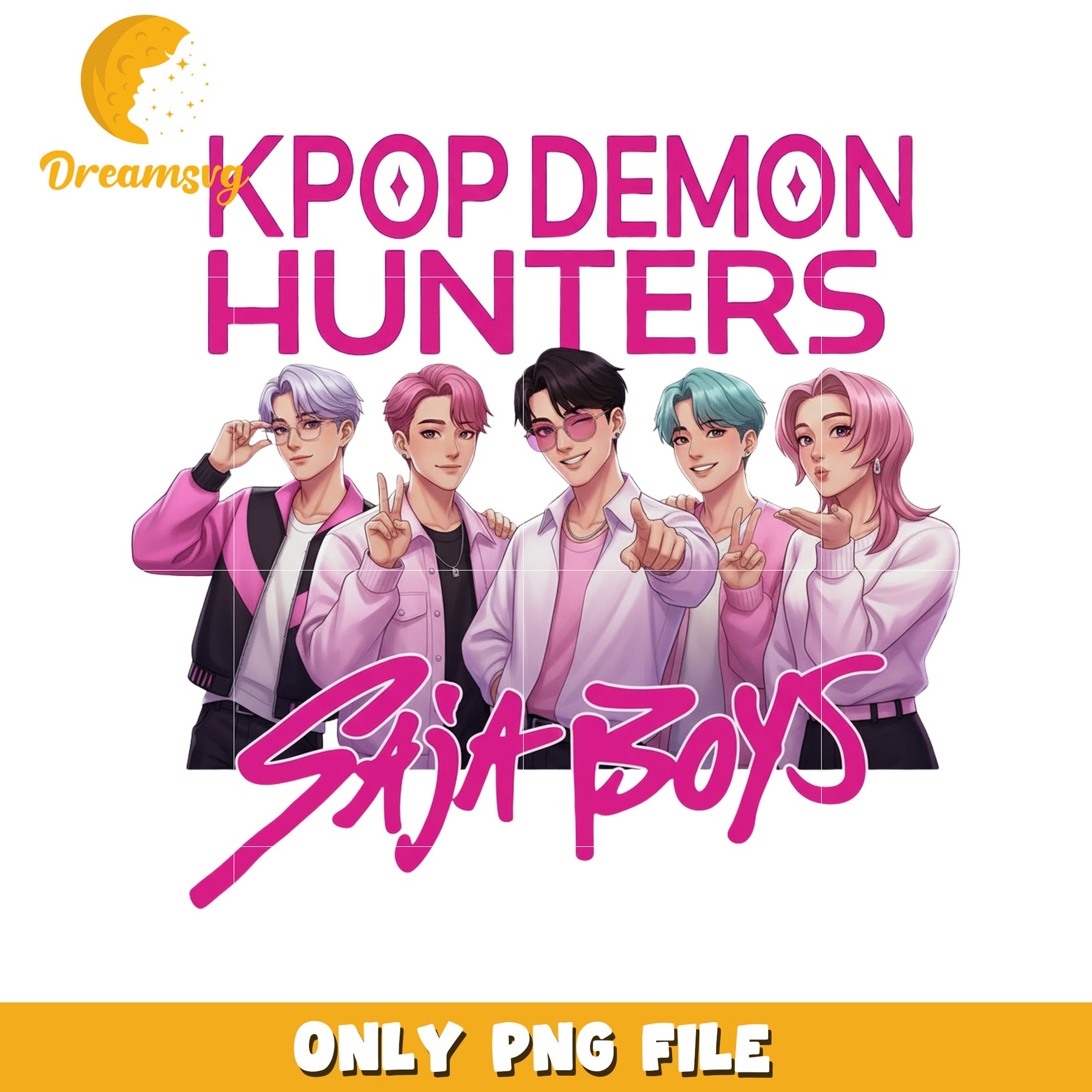 Pink saja boys png, demon vibes png, kpop core png