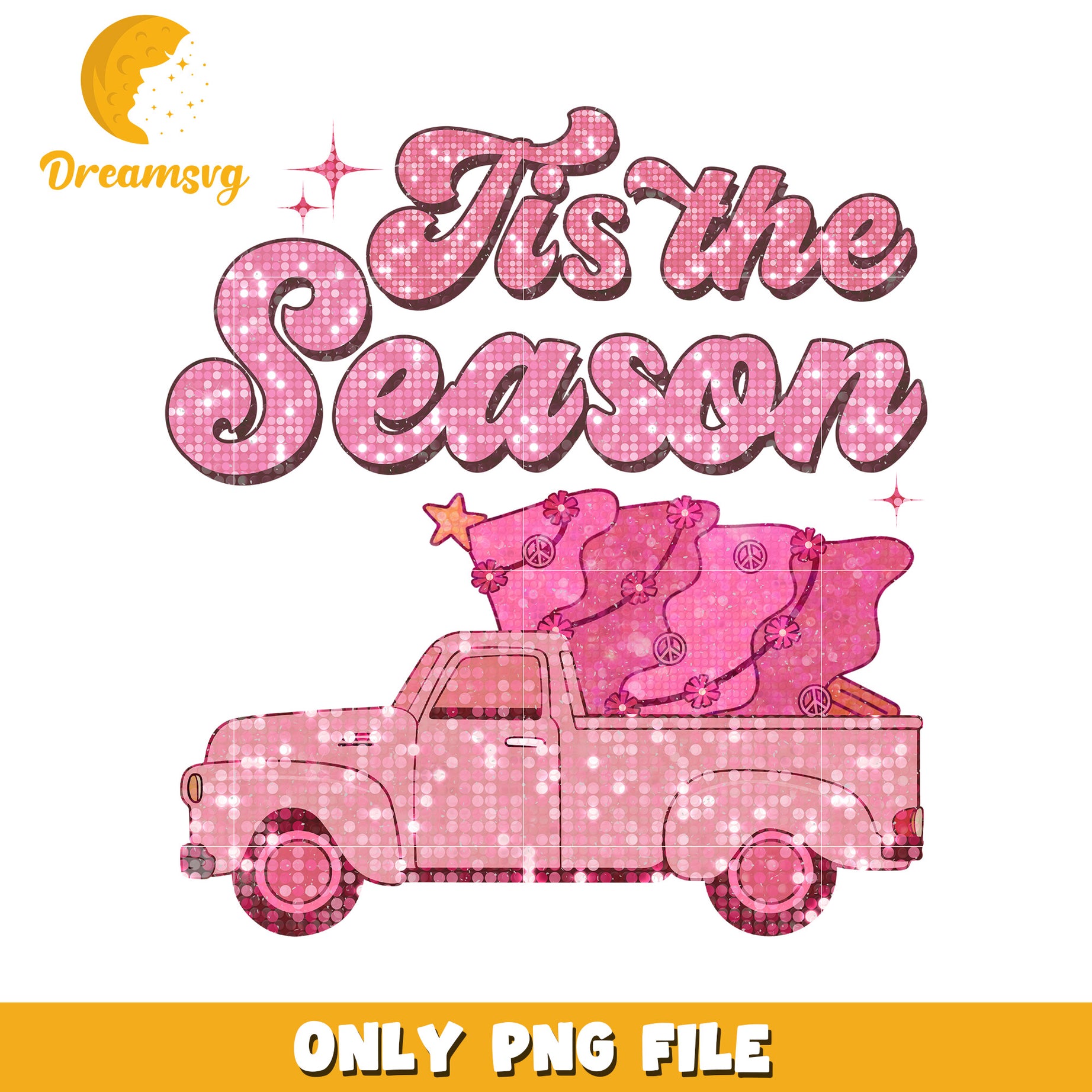 Pink tis the season png, christmas story png, christmas cartoon png
