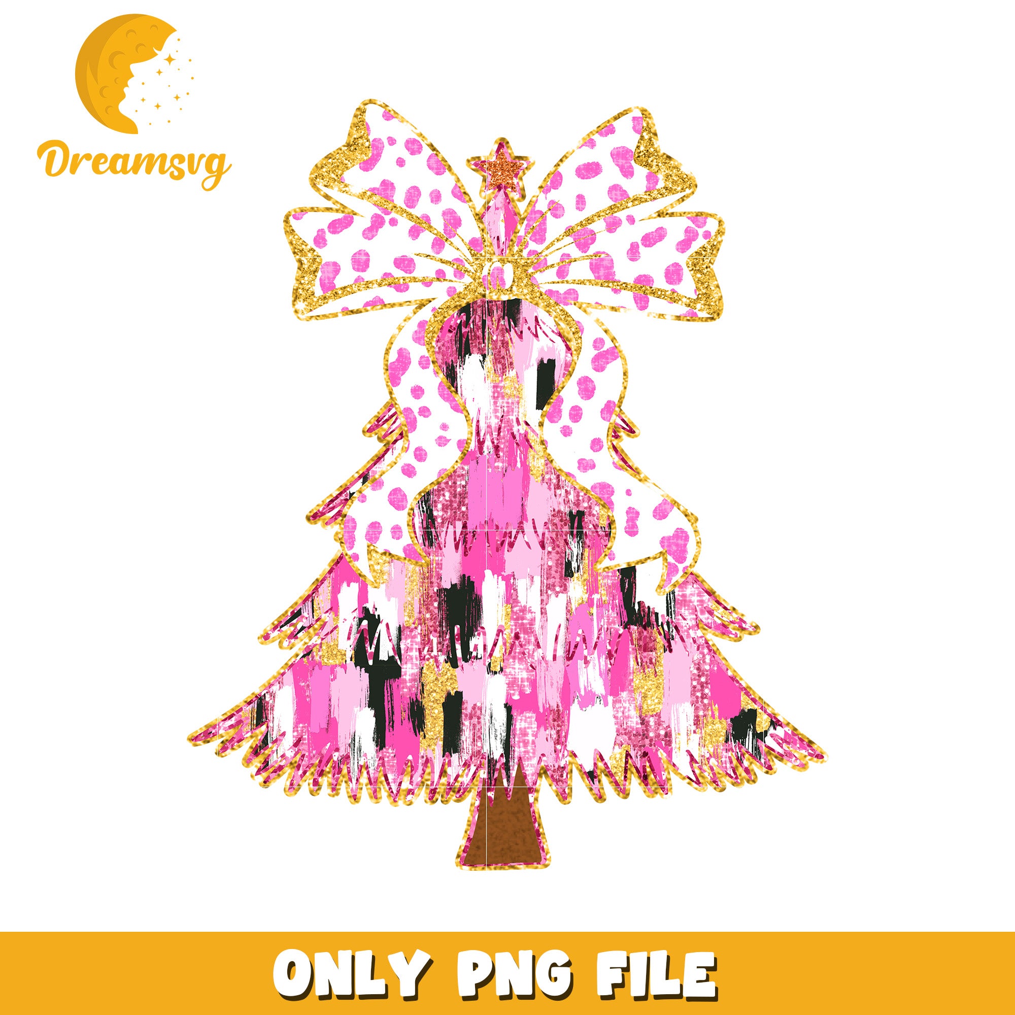 Pink tree png, christmas story png, christmas cartoon png