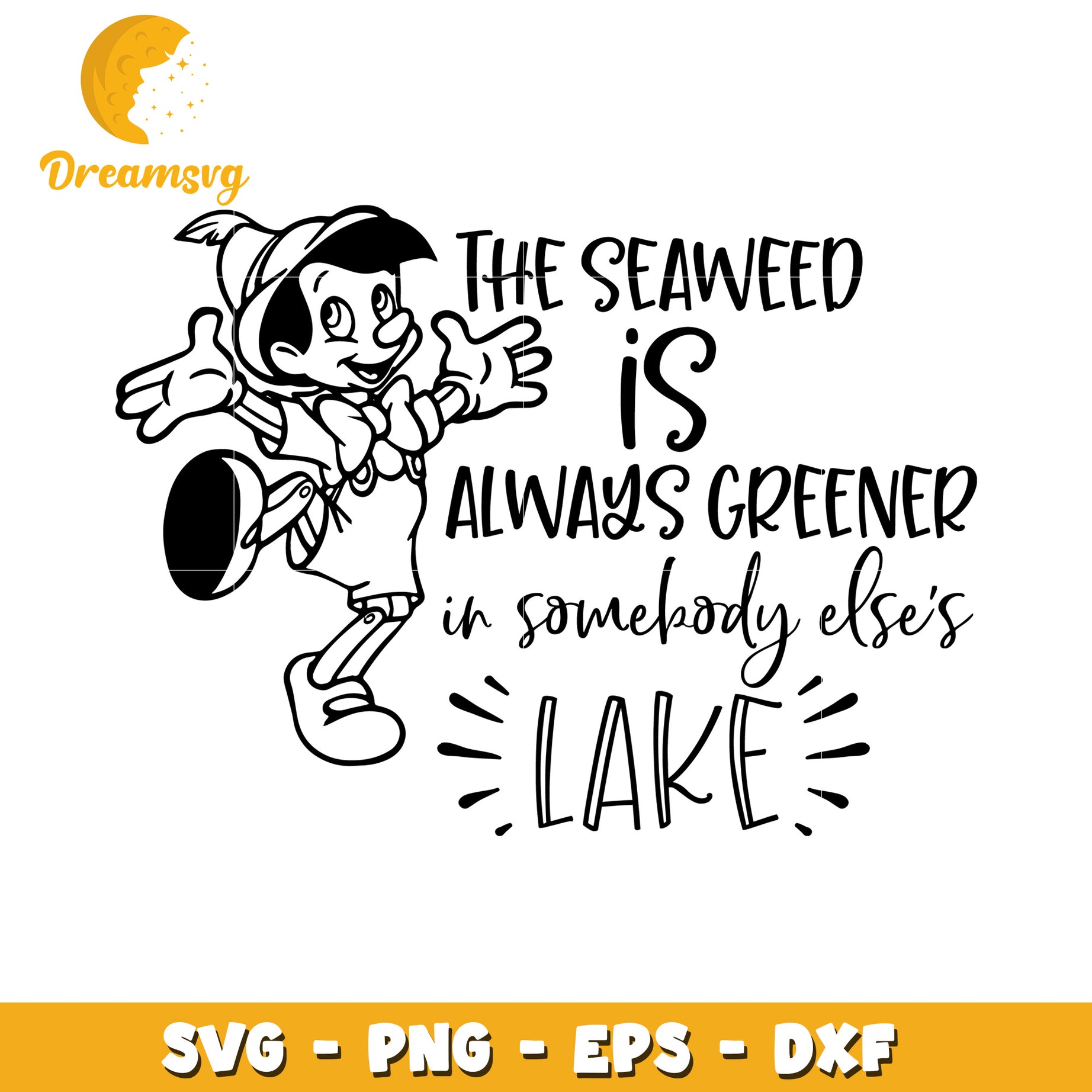Pinocchio Seaweed SVG Cut File