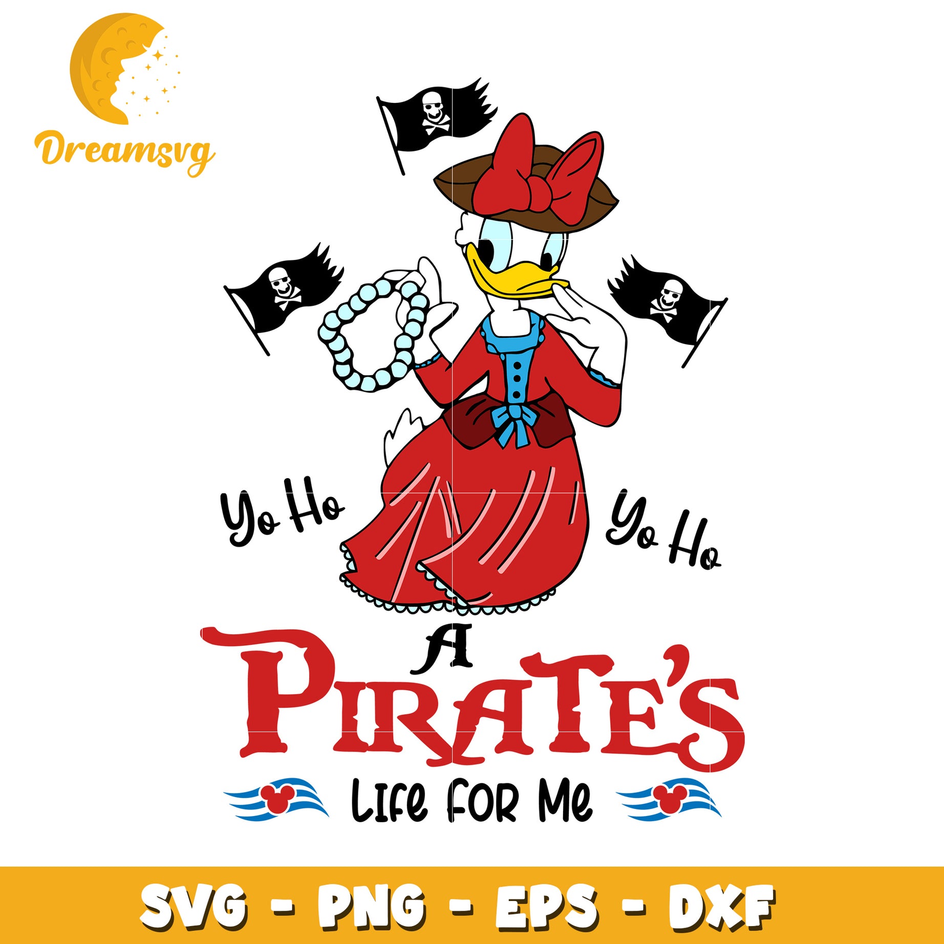 Pirate Daisy Duck SVG Cut File