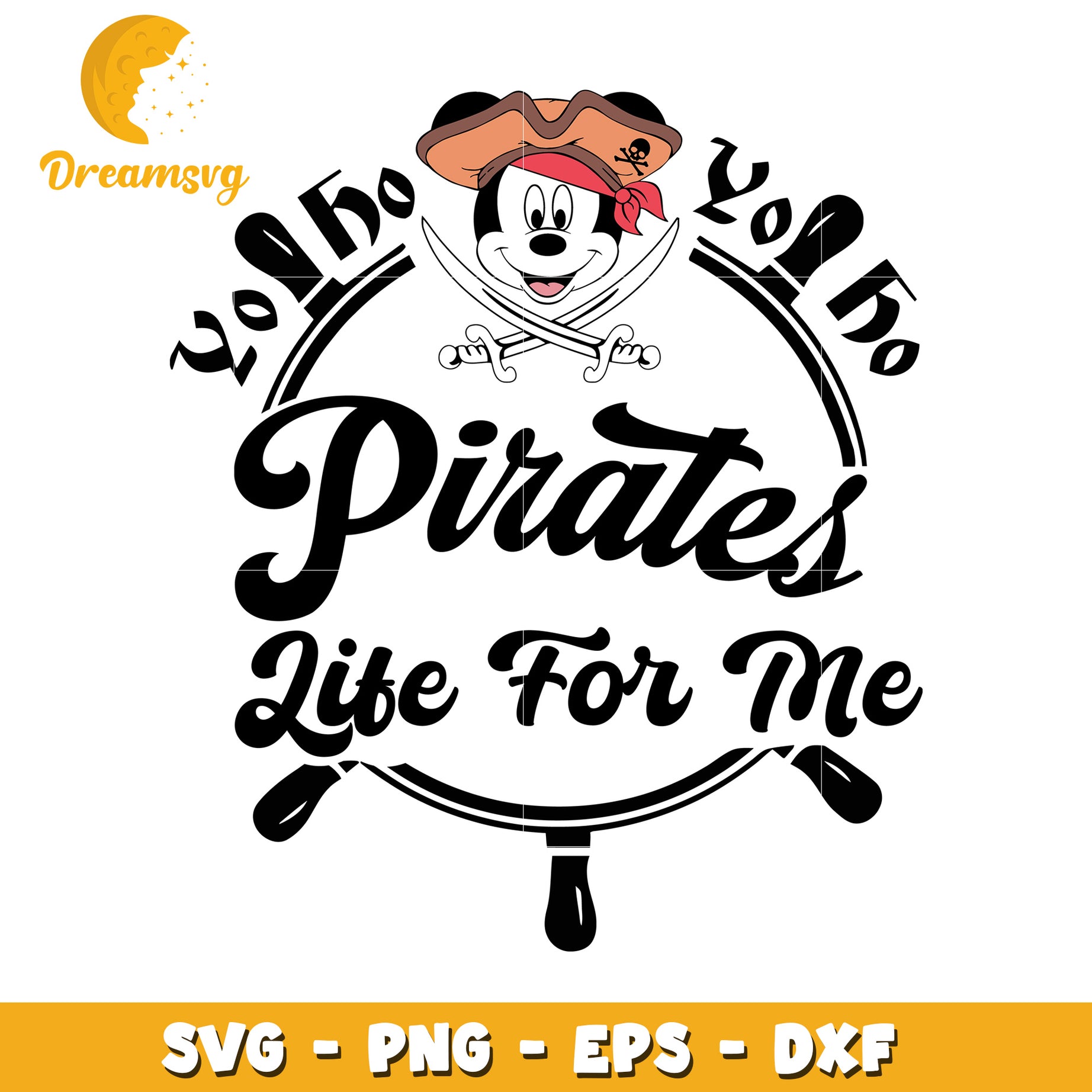 Pirate Life SVG Design for Kids with Mickey Mouse Theme Clipart