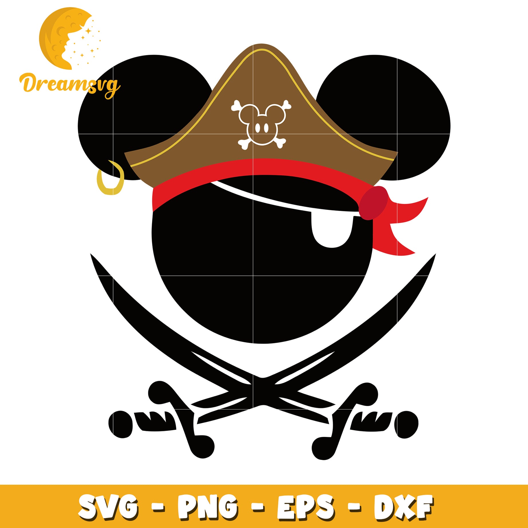 Pirate Mickey Mouse SVG Cut File for Crafts and Designs