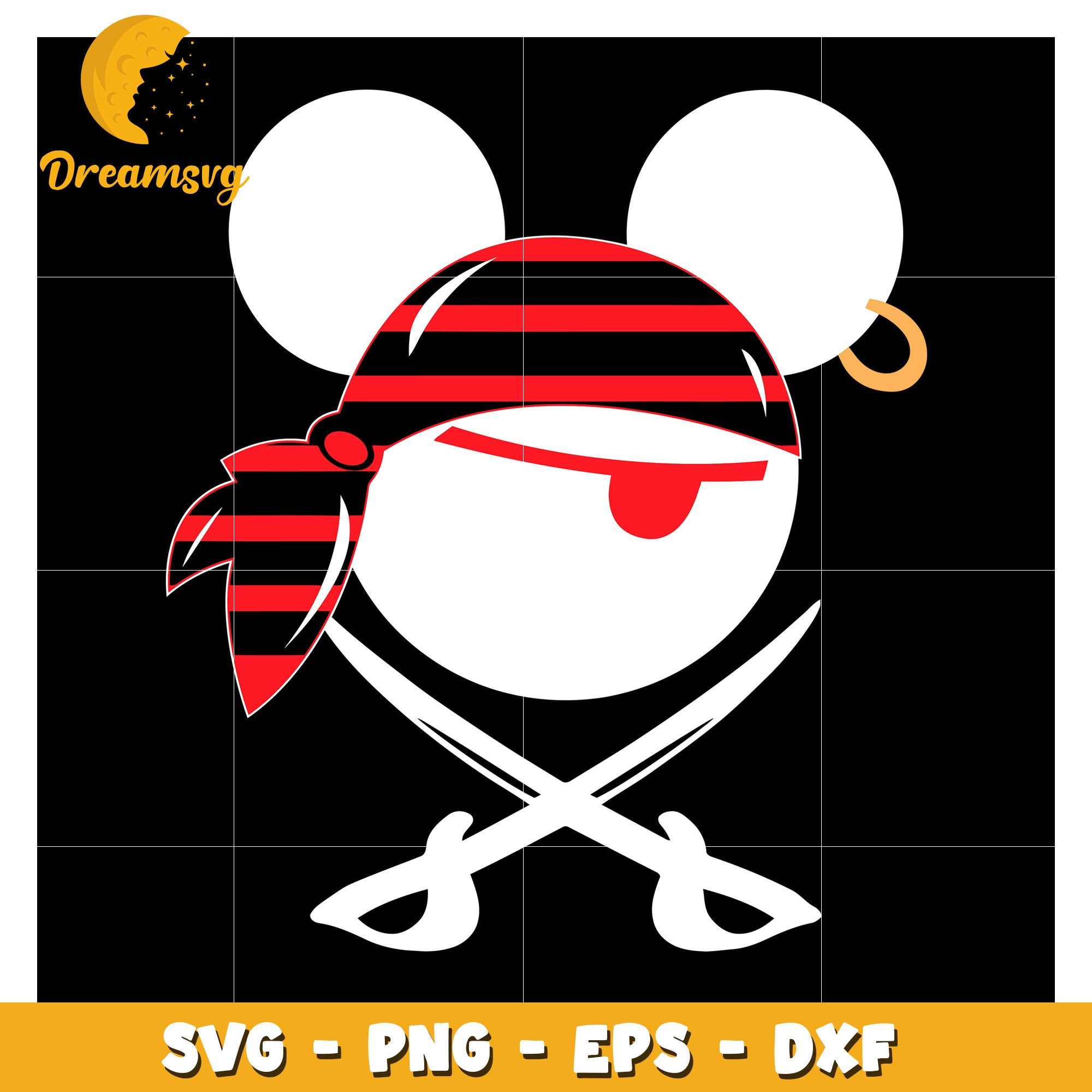 Pirate Mickey Mouse SVG Design for Crafting and Scrapbooking