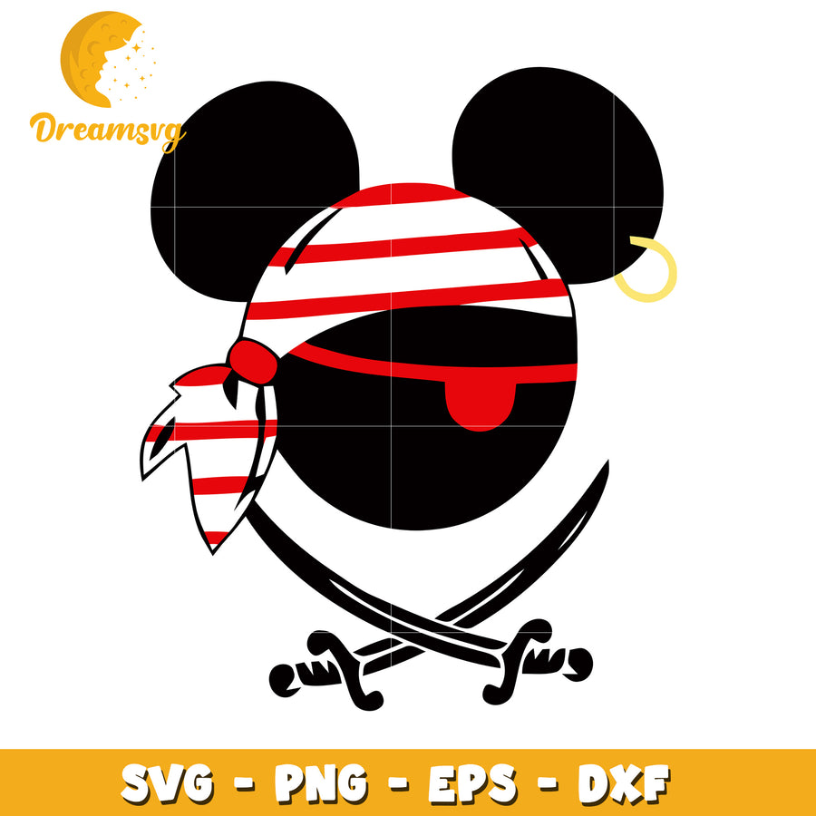 Pirate Mickey Mouse SVG Design for Fun Crafts and Projects