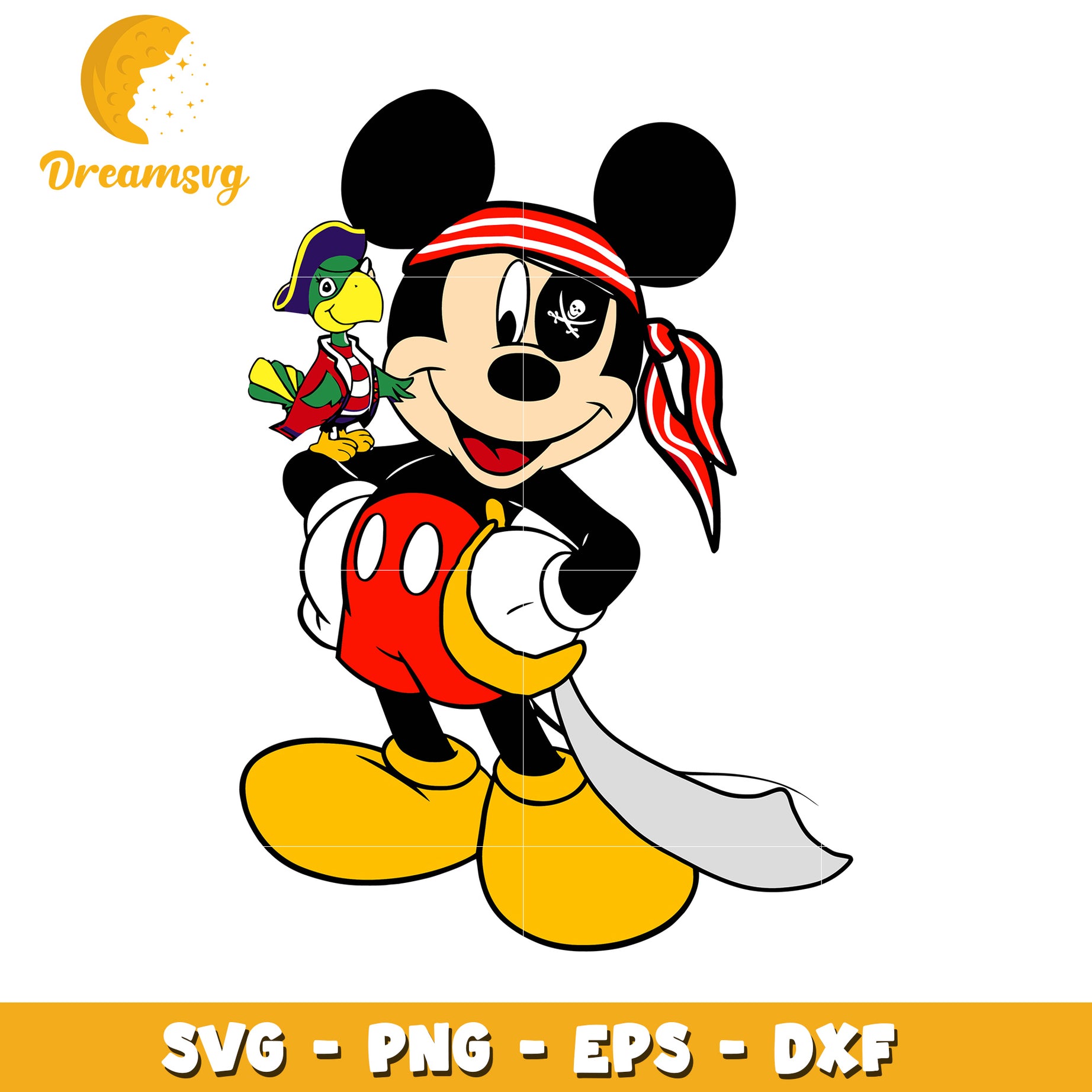 Pirate Mickey Mouse SVG PNG EPS DXF