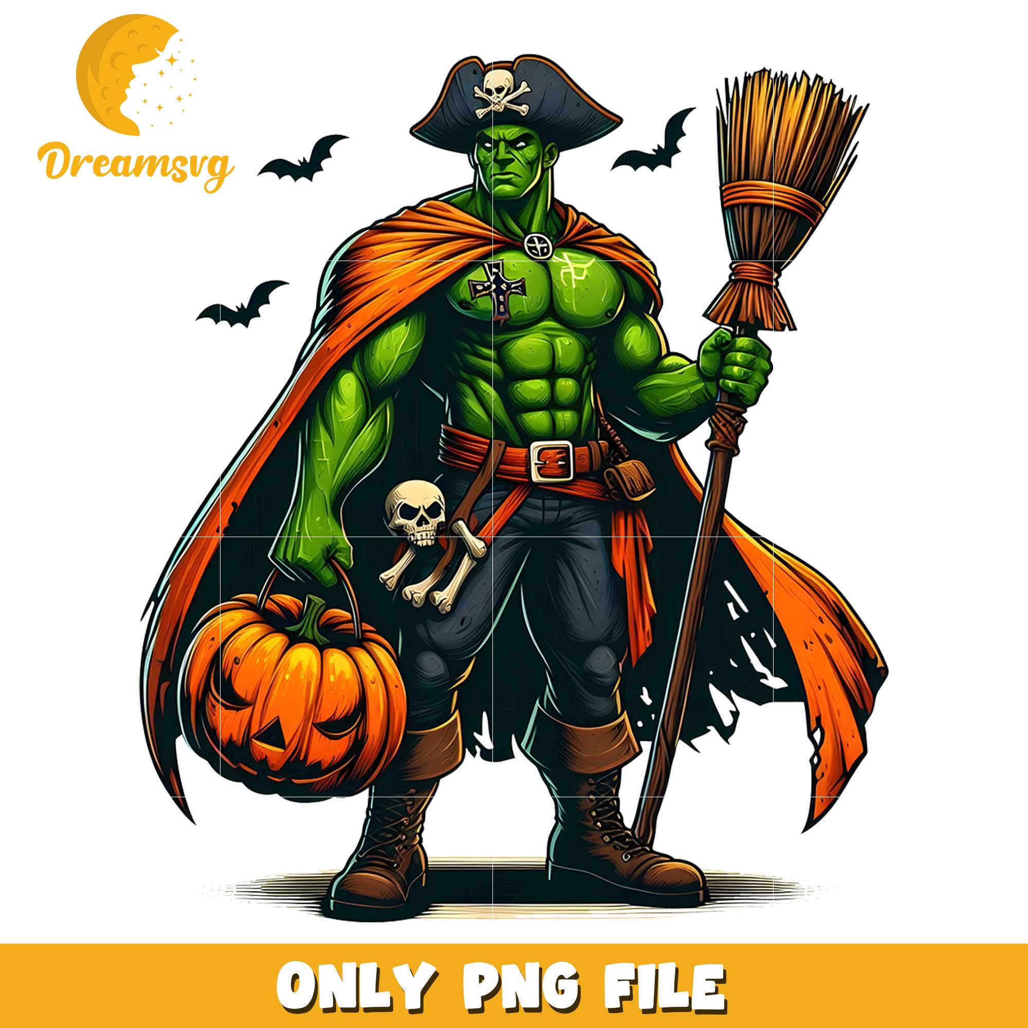 Pirate hulk png, halloween​​​​ decor png, halloween wallpaper​ png