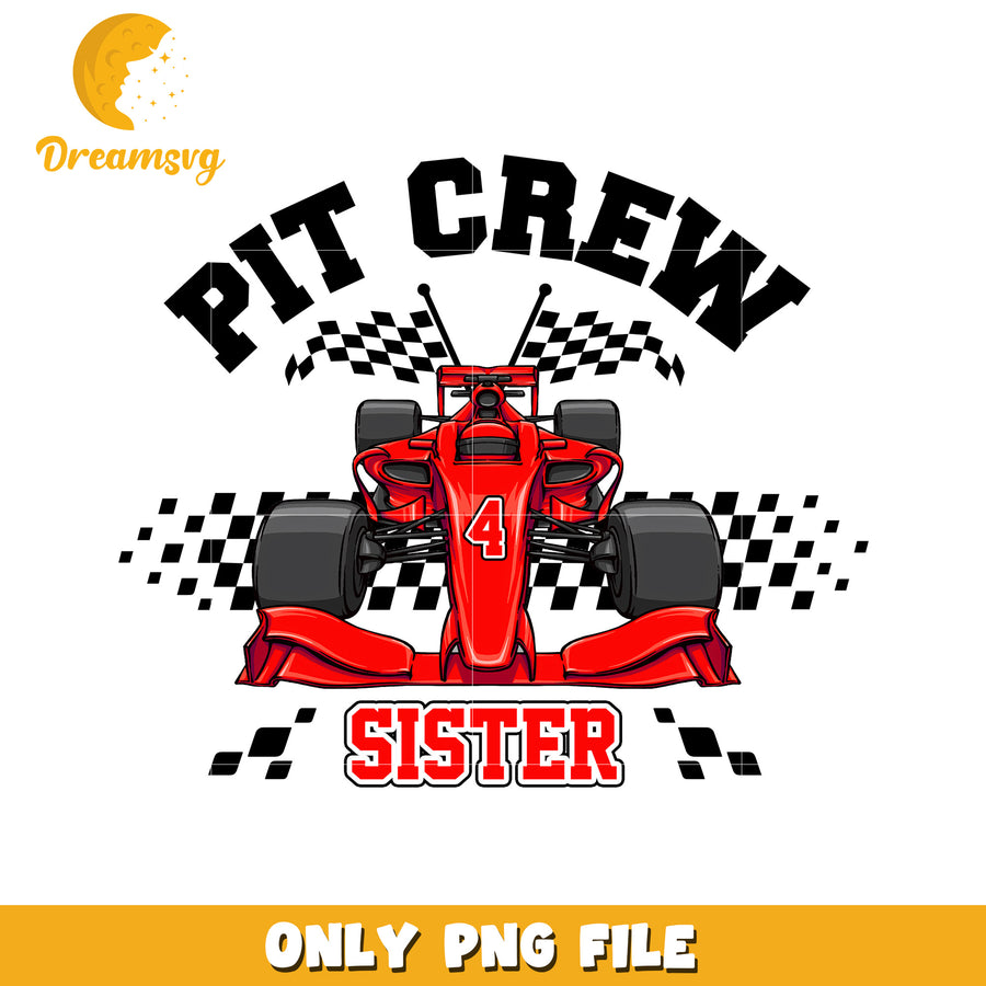 Pit crew sister png, racing sister png, motorsport sibling png