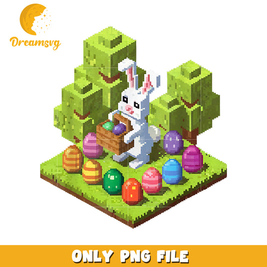 Pixel Easter Bunny, PNG File, Easter Eggs