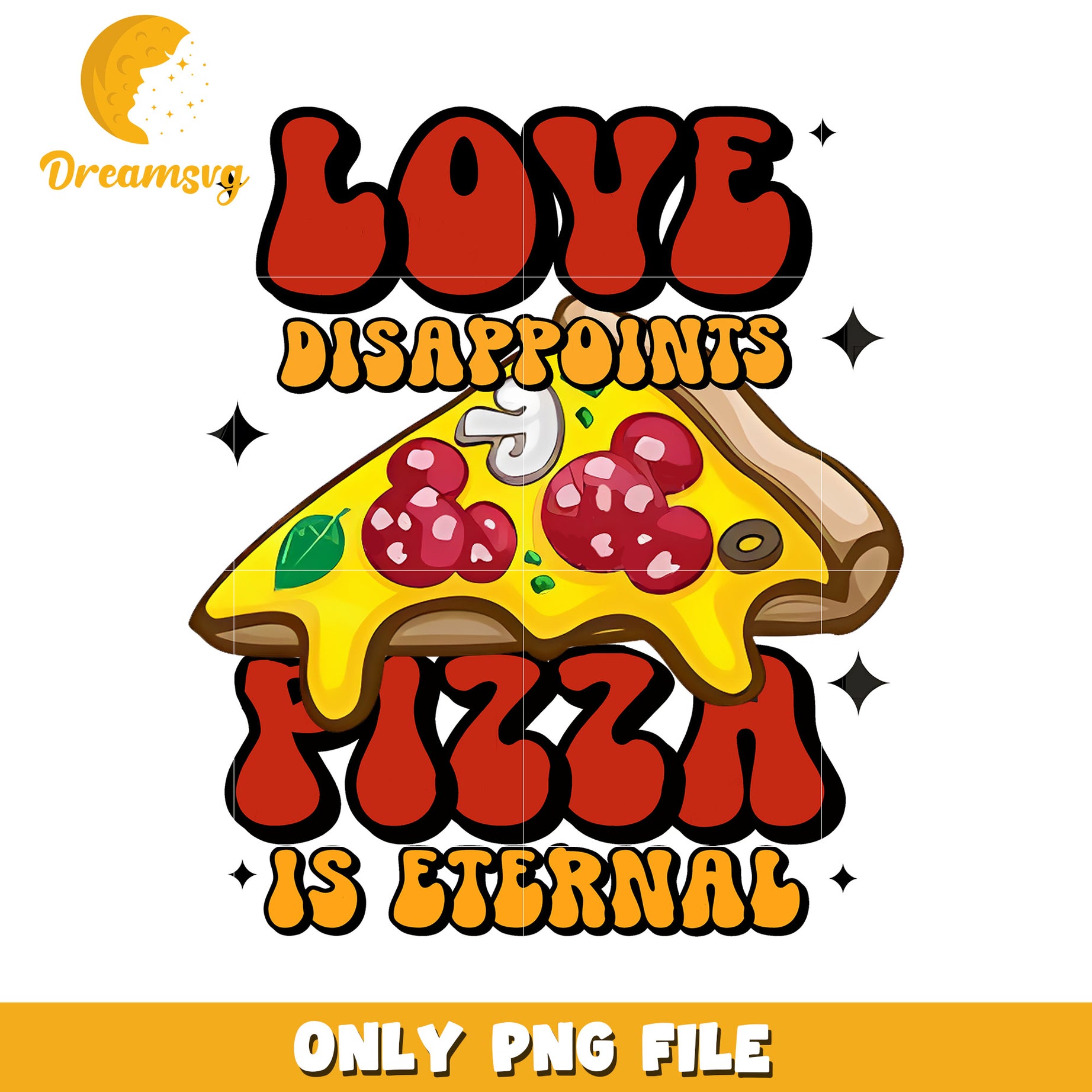 Pizza Love PNG Design Download