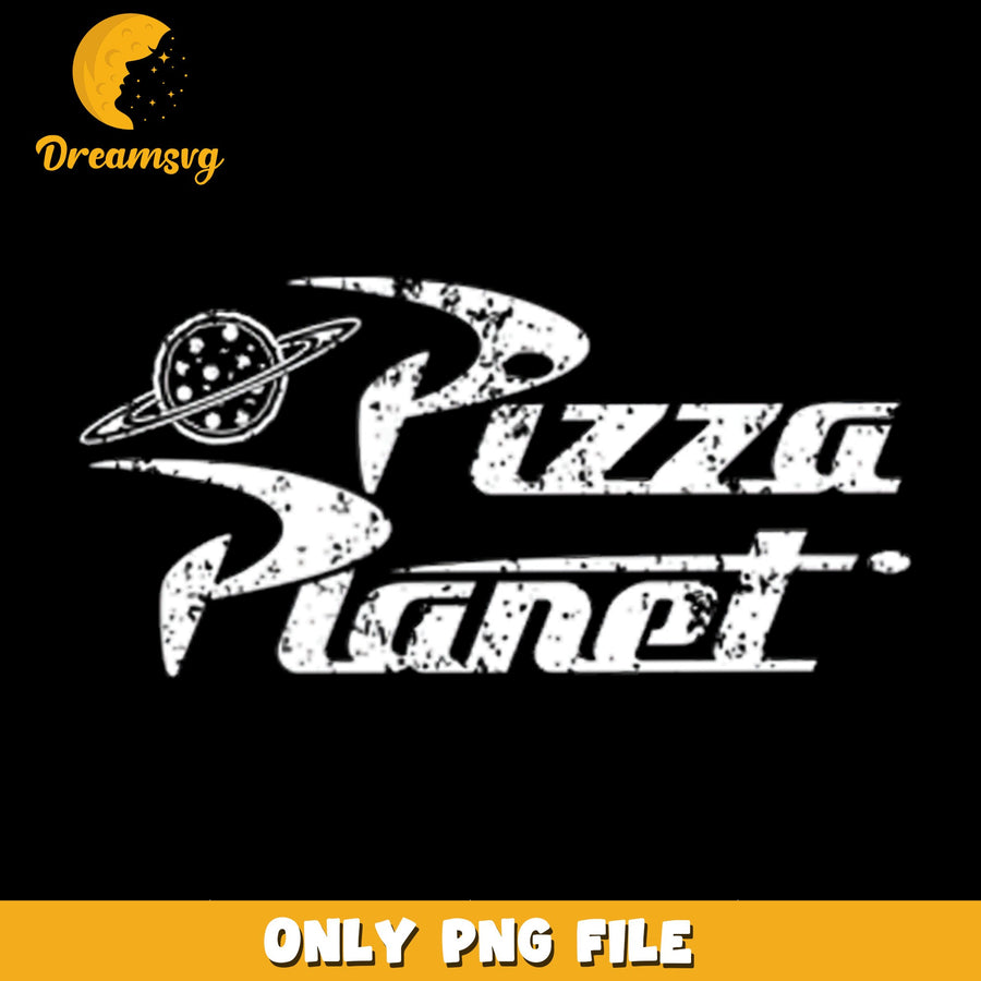 Pizza Planet Distressed Logo Toy Story PNG, Disney Pixar, Vintage PNG