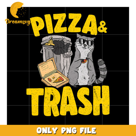 Pizza & Trash Raccoon PNG Design