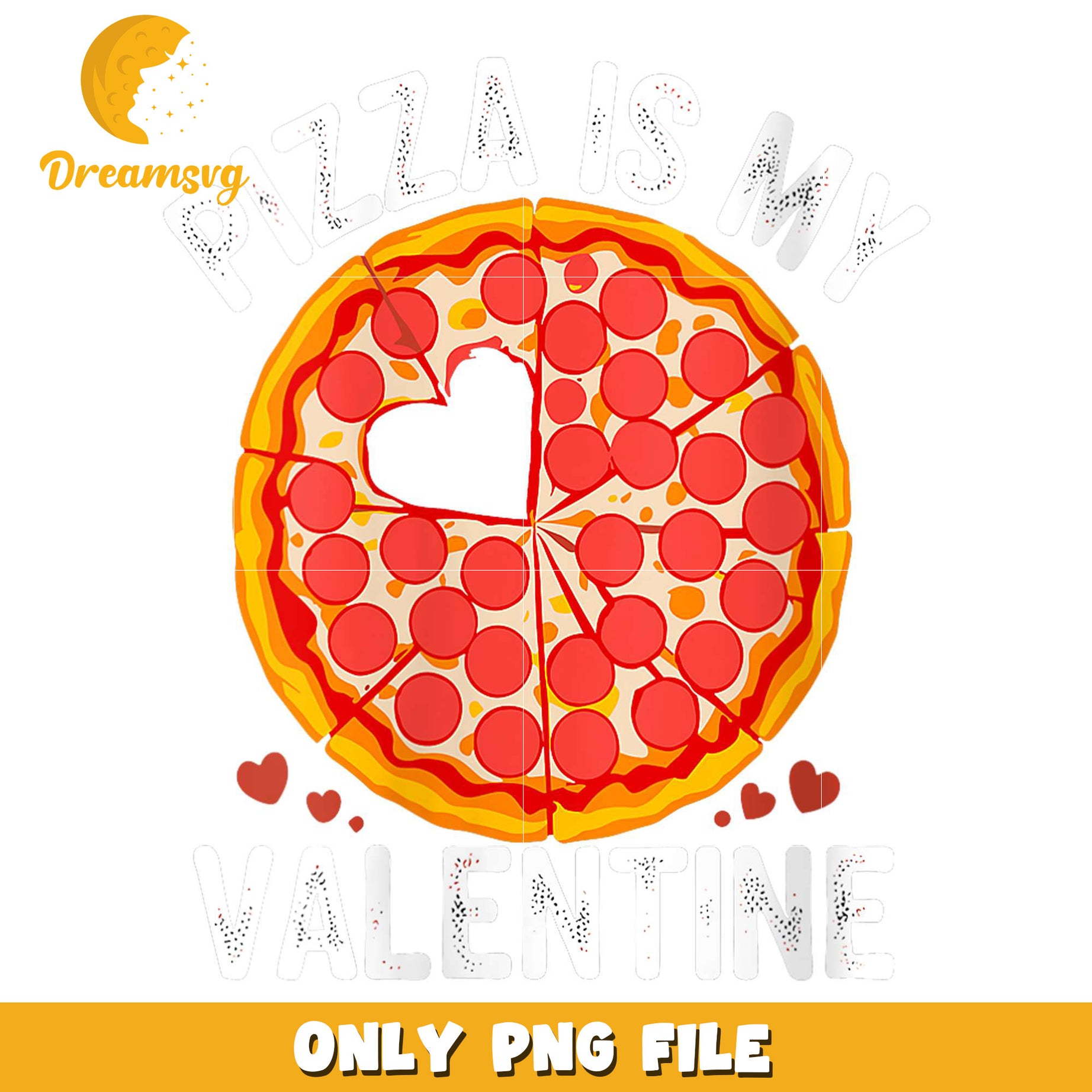 Pizza is my valentine png, valentines day png, heart pepperoni png