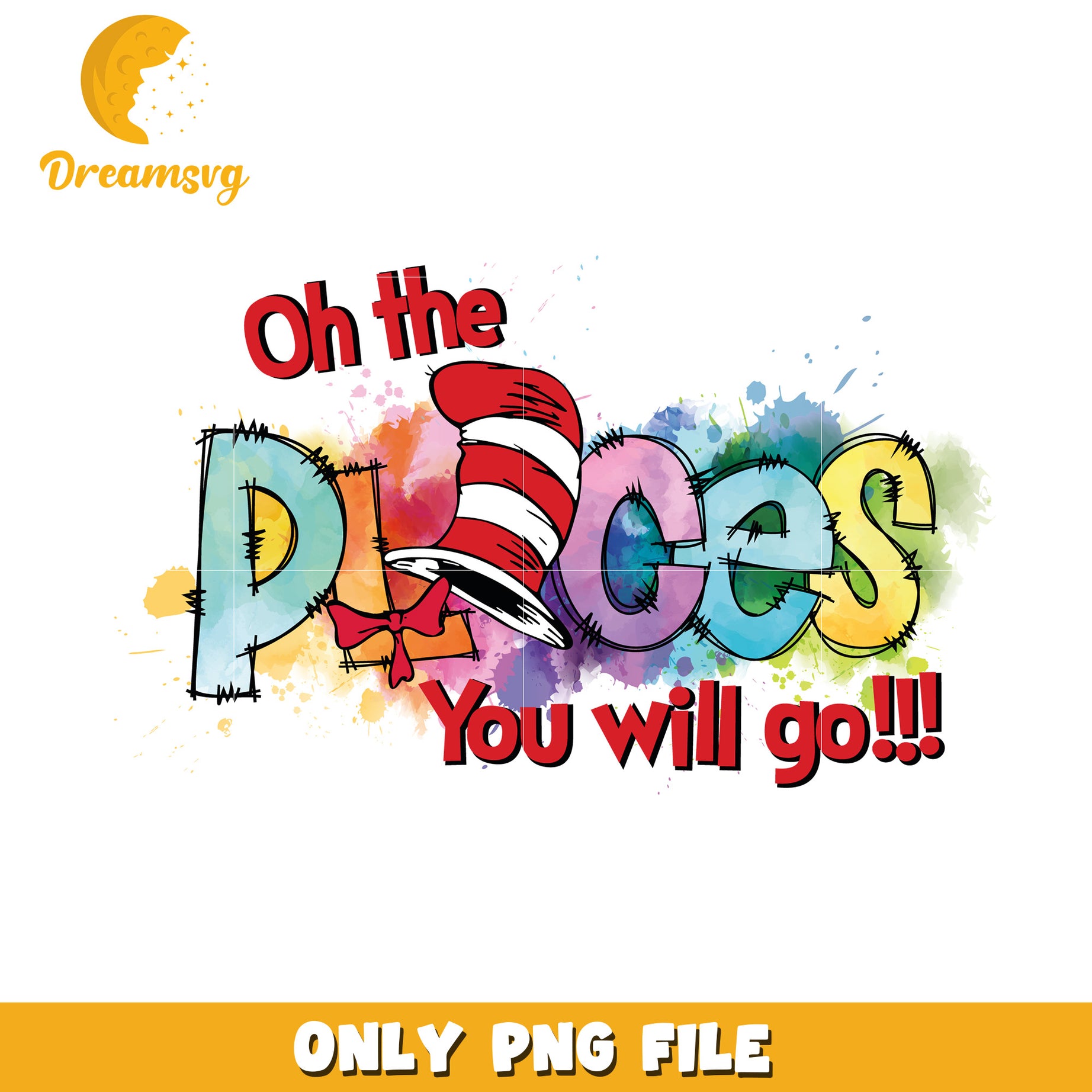 Oh the places you will go big hat dr seuss png