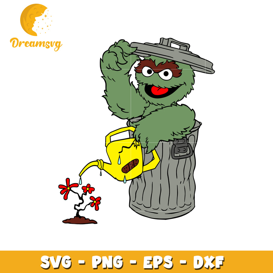 Playful Oscar the Grouch SVG Design for Creative Projects