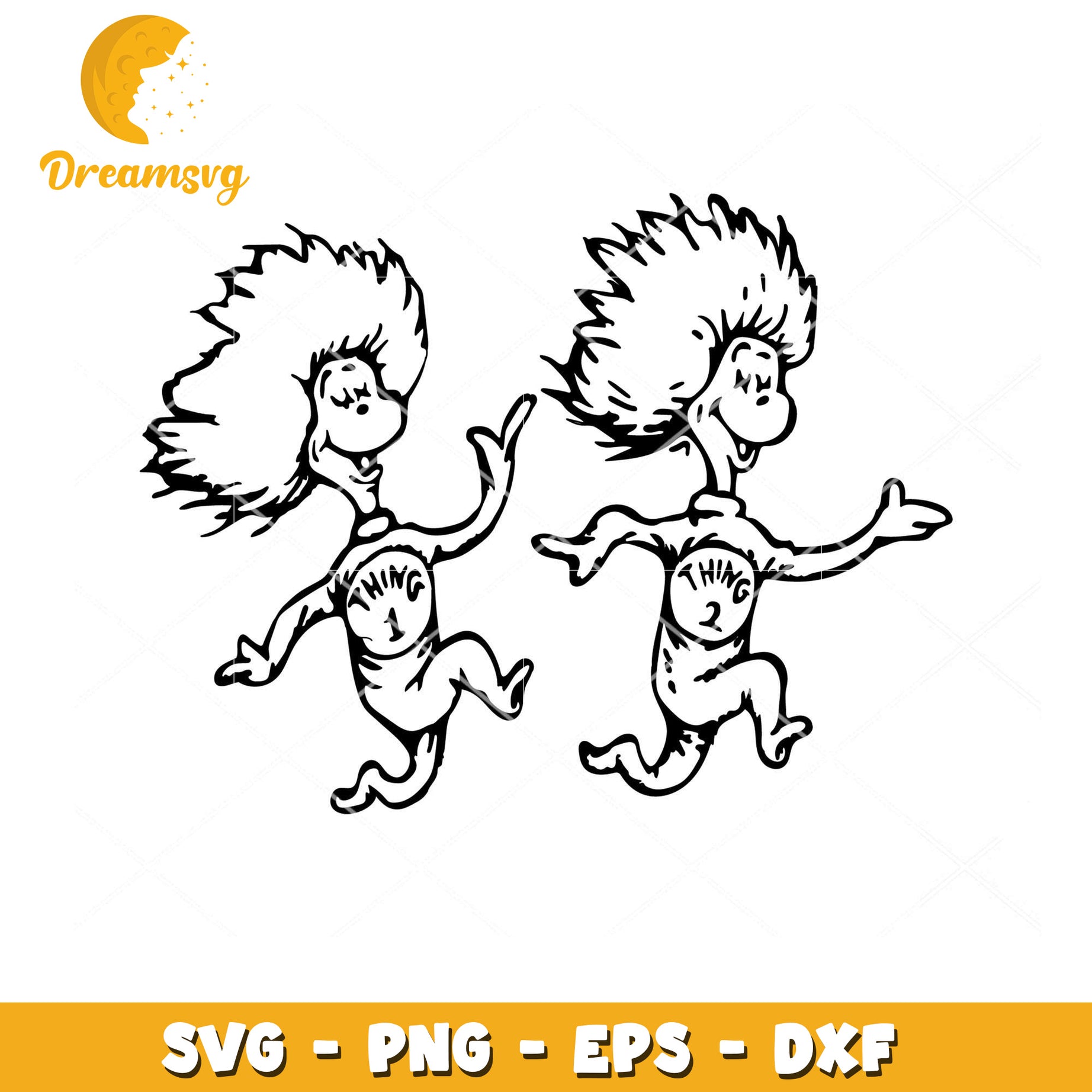 Playful Thing 1 and Thing 2 SVG Design for Fun Crafts