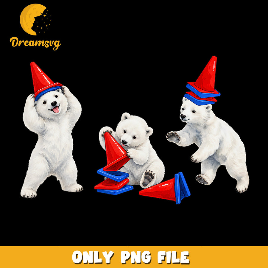 Playful Polar Bears PNG, Fun Activities, Cute Art PNG
