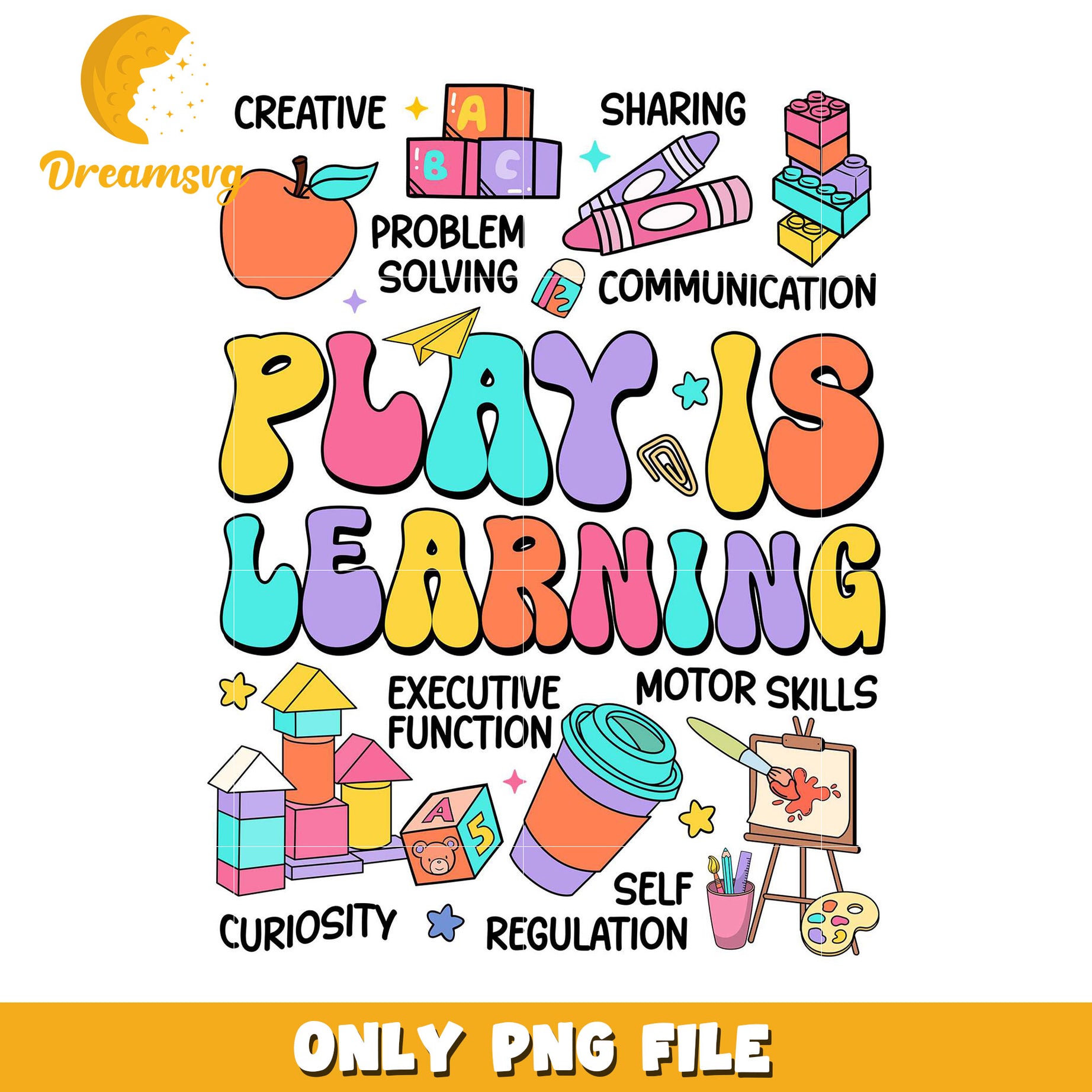 Play is Learning PNG Design