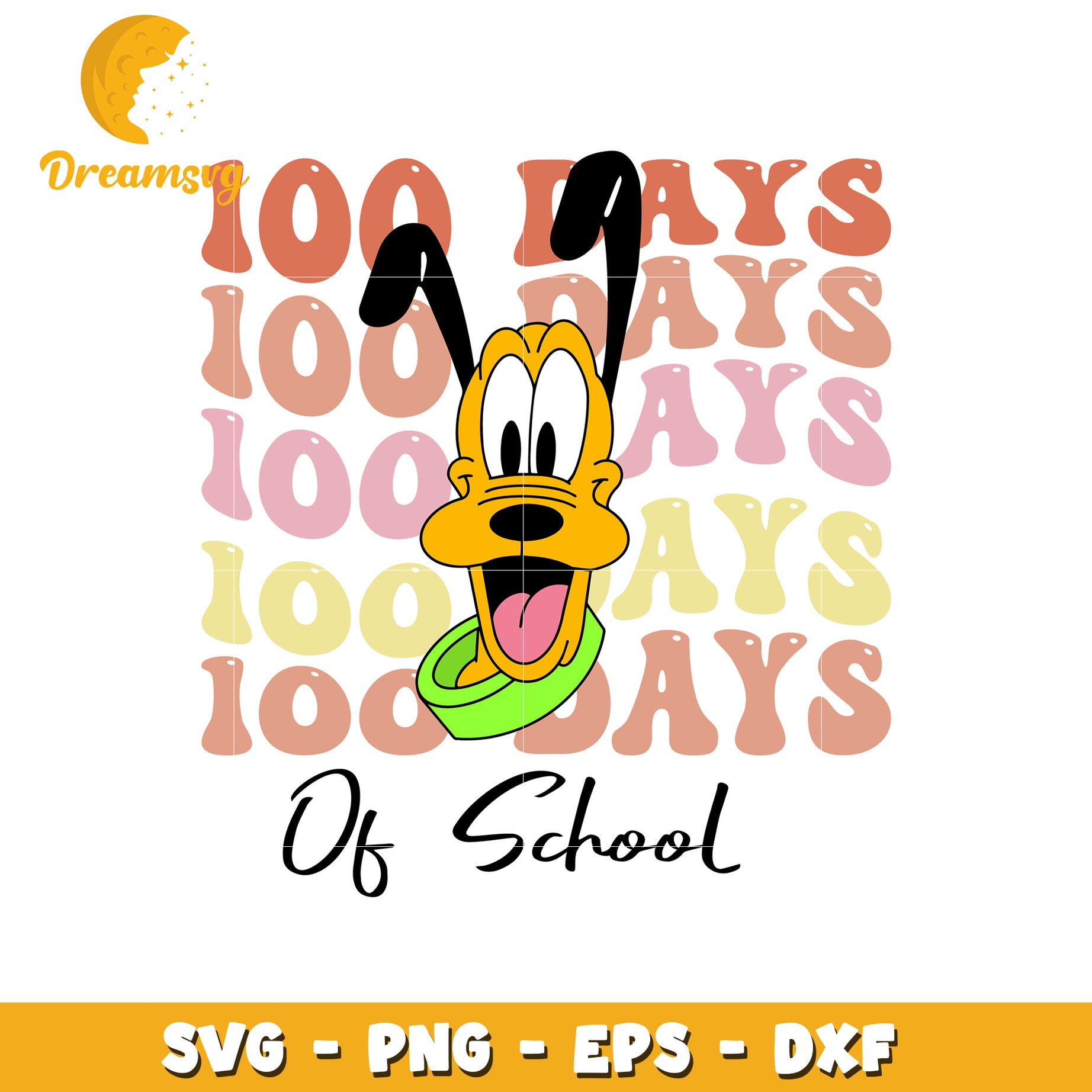 Pluto 100 Days Of School SVG