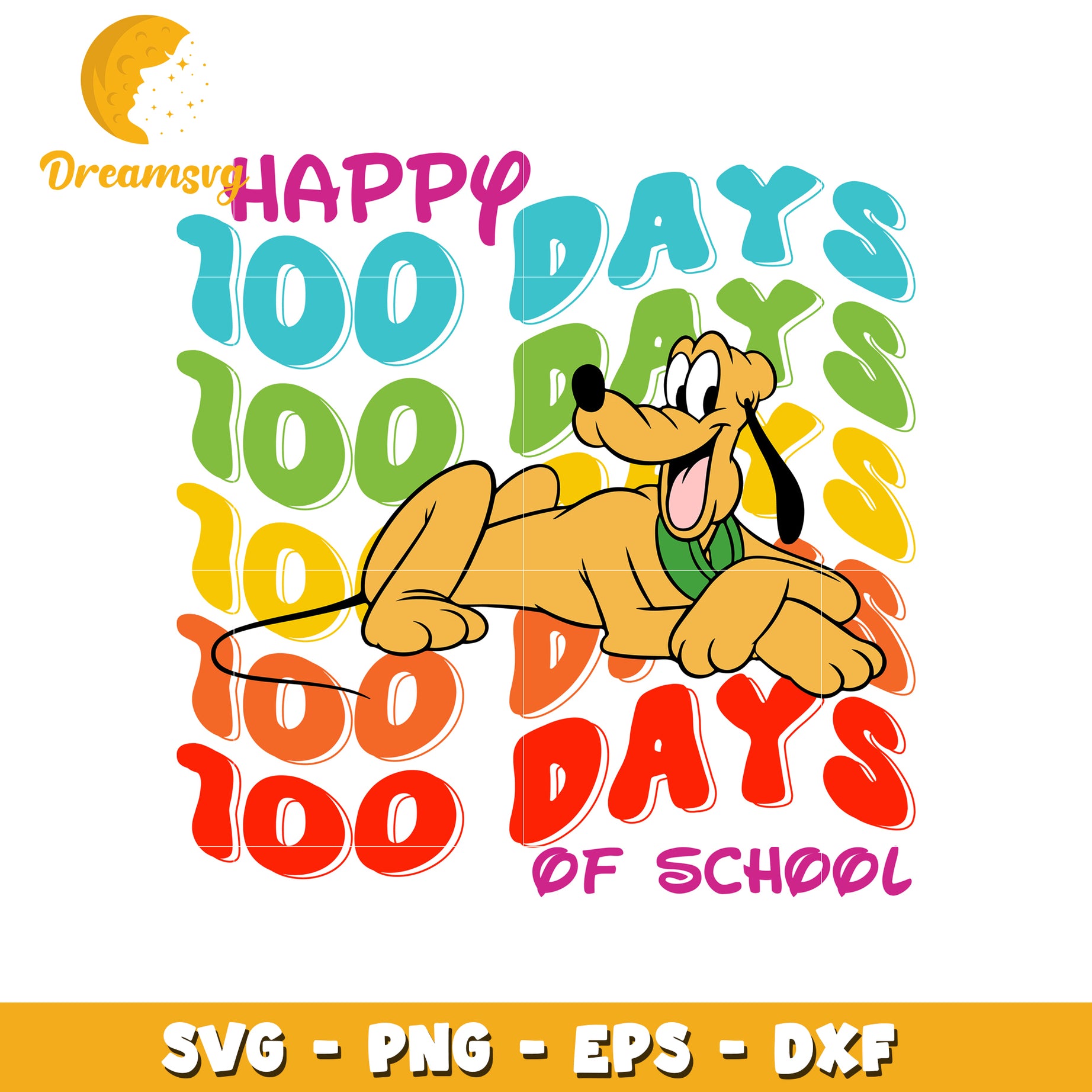 Pluto 100 Days School SVG PNG EPS DXF