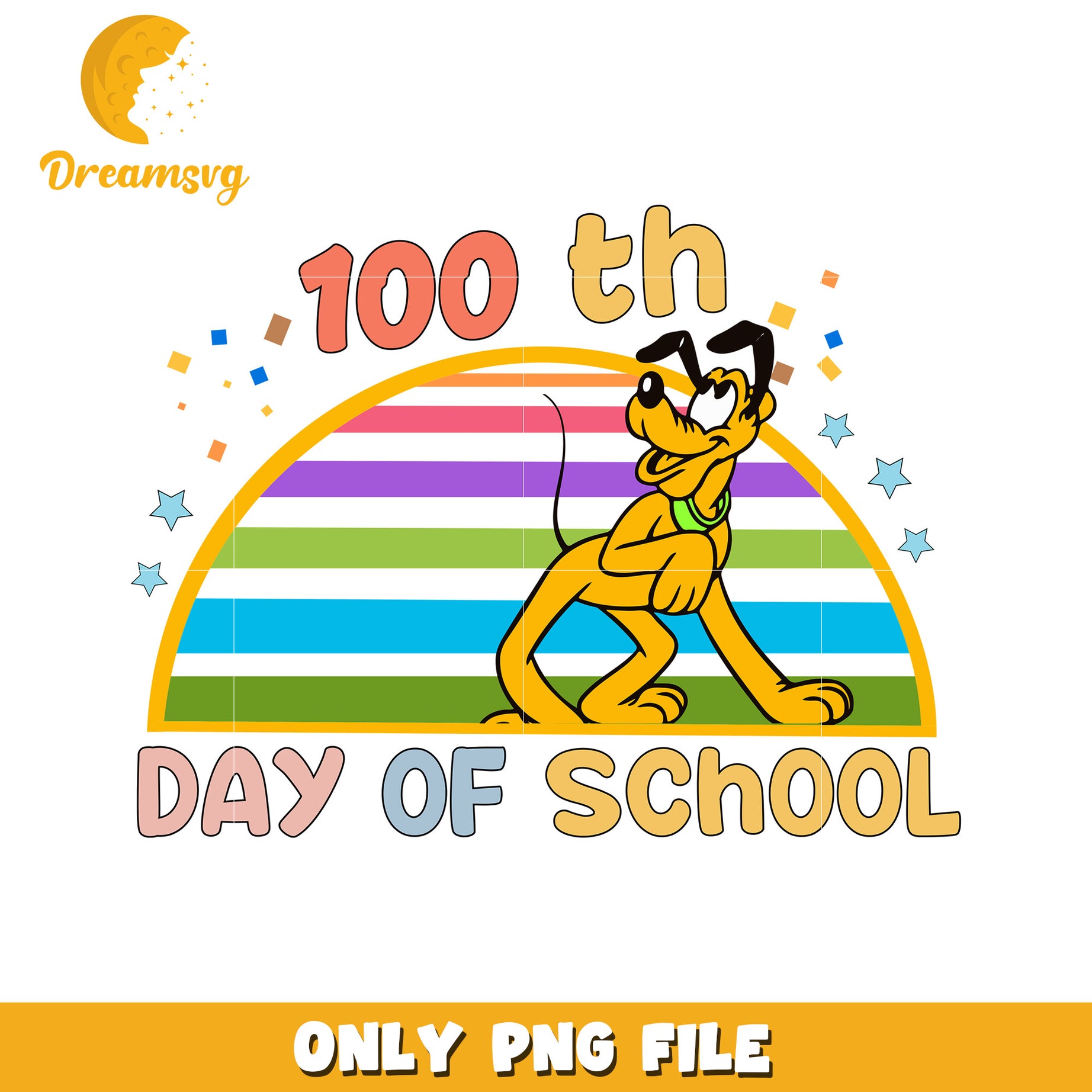 Pluto 100th Day School PNG