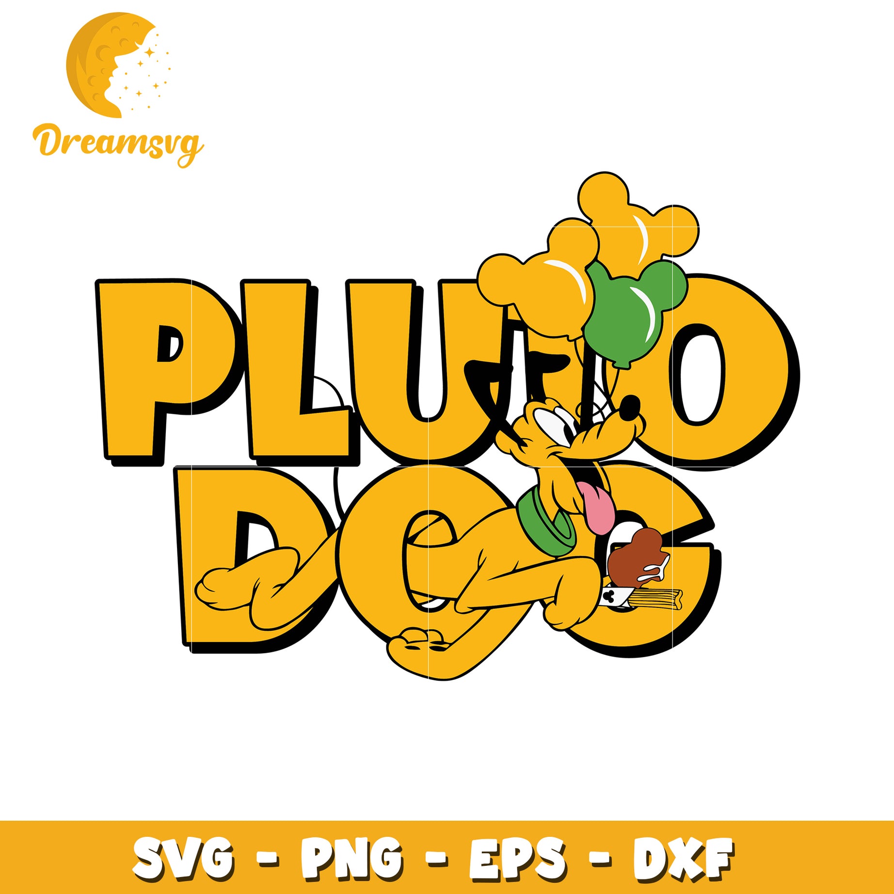 Pluto Dog SVG PNG EPS DXF Cut File