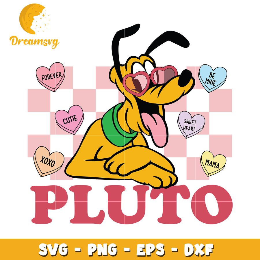 Pluto Valentines SVG PNG EPS DXF