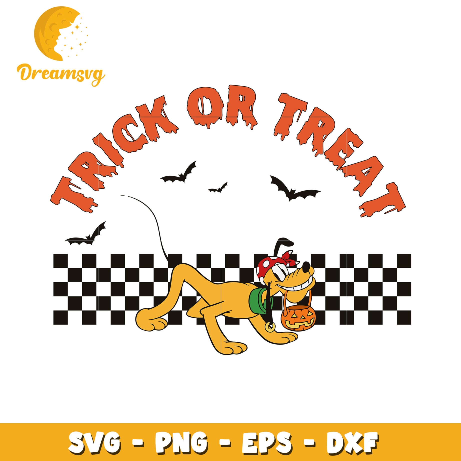 Pluto trick or street halloween svg, Disney friends halloween vibes svg