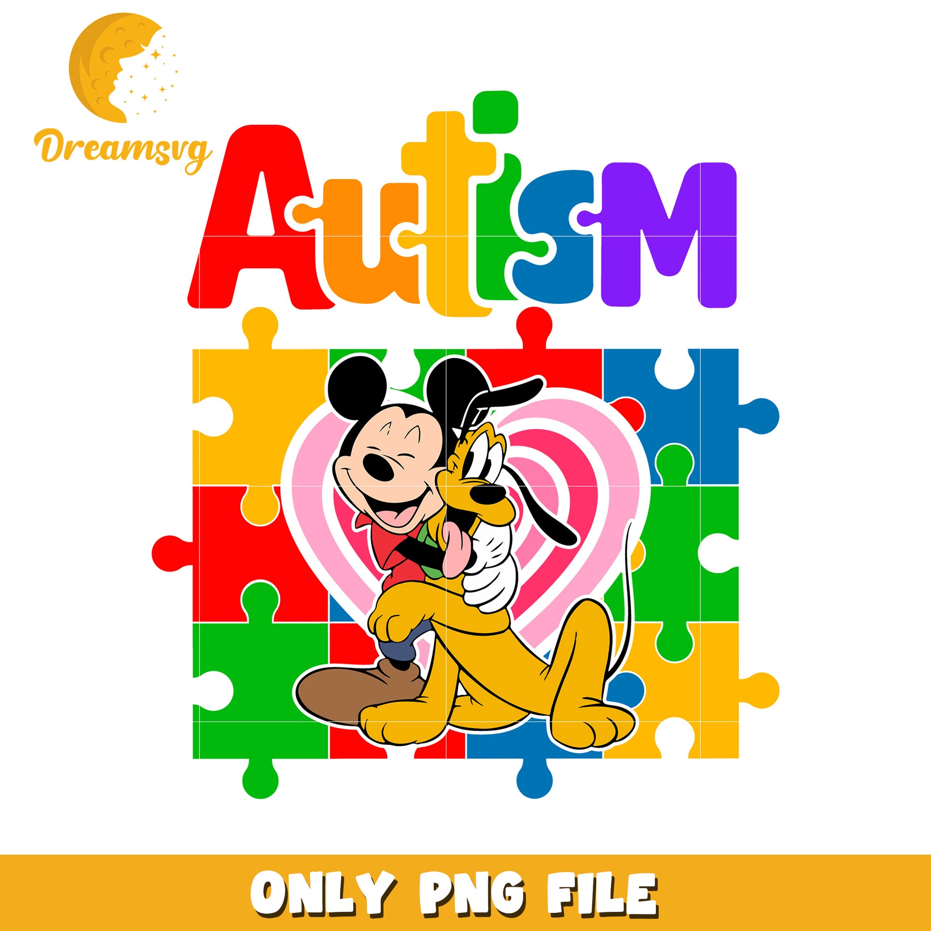 Pluto and mickey autism png, autism awareness png, friends png