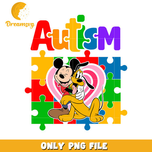 Pluto and mickey autism png, autism awareness png, friends png