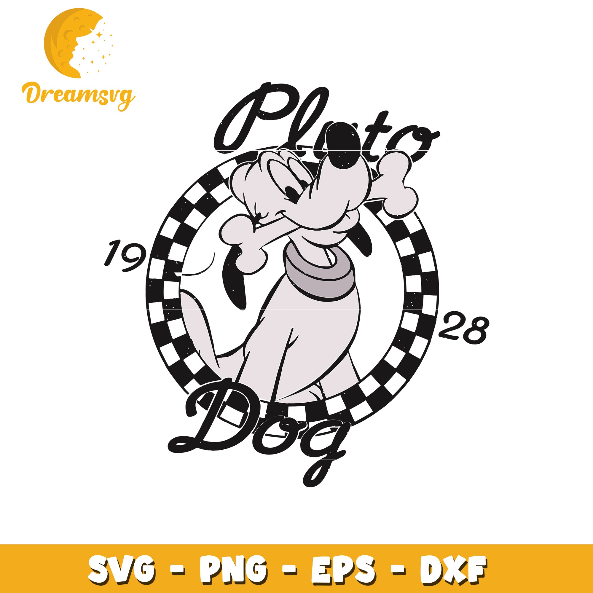 Pluto black and white svg, disney svg, mickey mouse characters svg