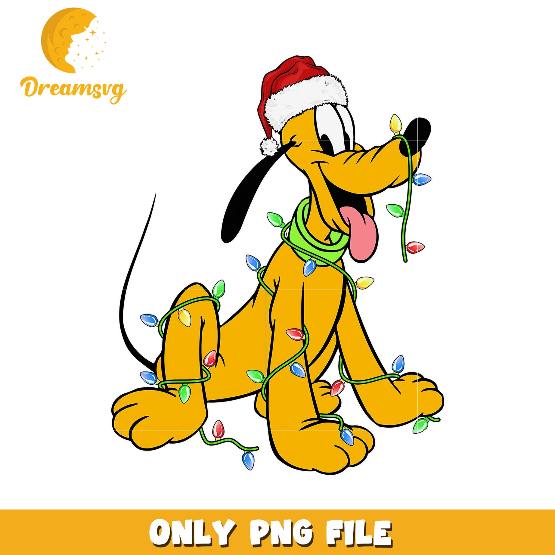 Pluto christmas light png, christmas magic png, disney holiday png