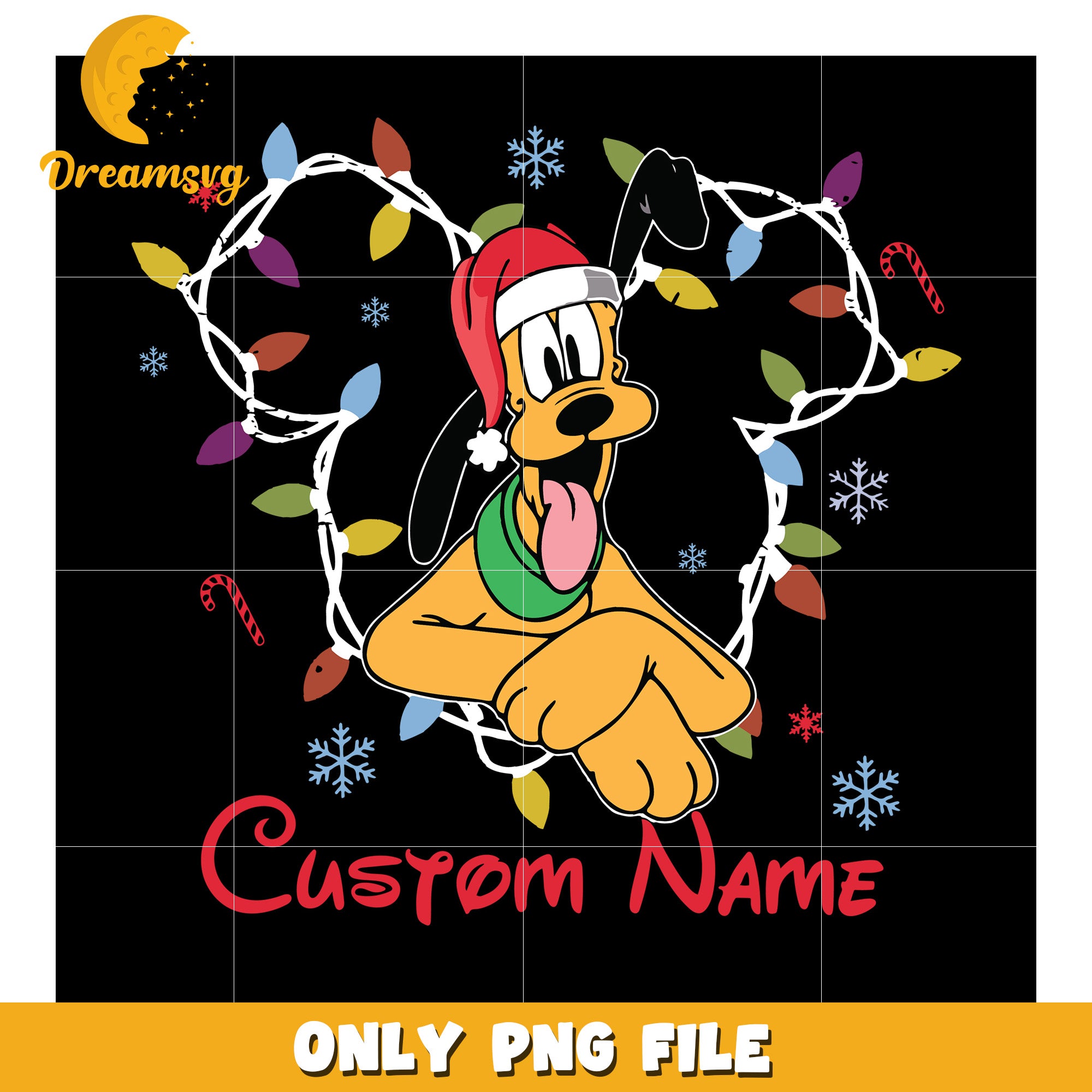 Pluto custom name png, disney pluto png, christmas png