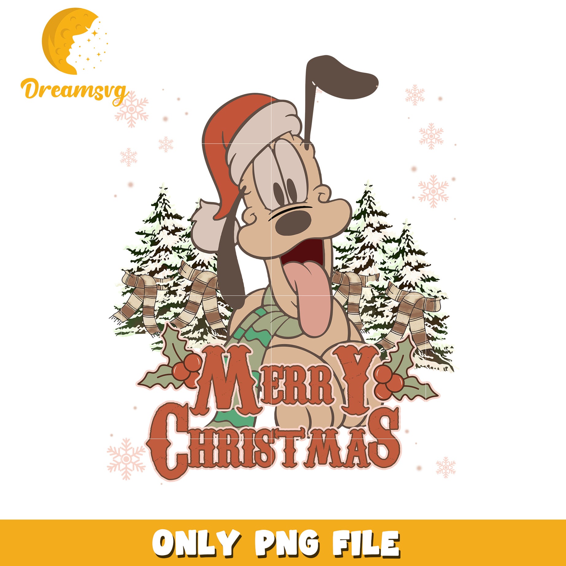 Pluto merry christmas png, christmas magic png, disney holiday png