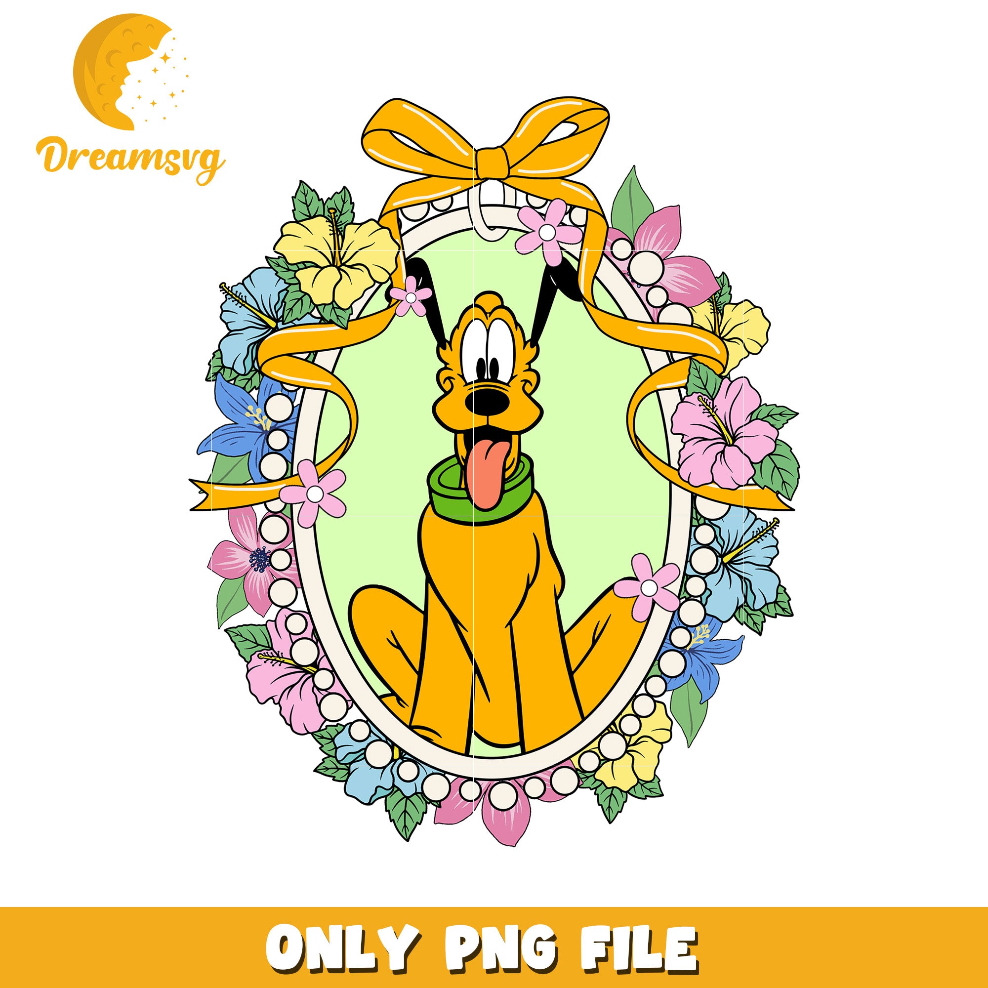 Pluto princess picture frame with bowtie png, mickey friends png, disneyland png