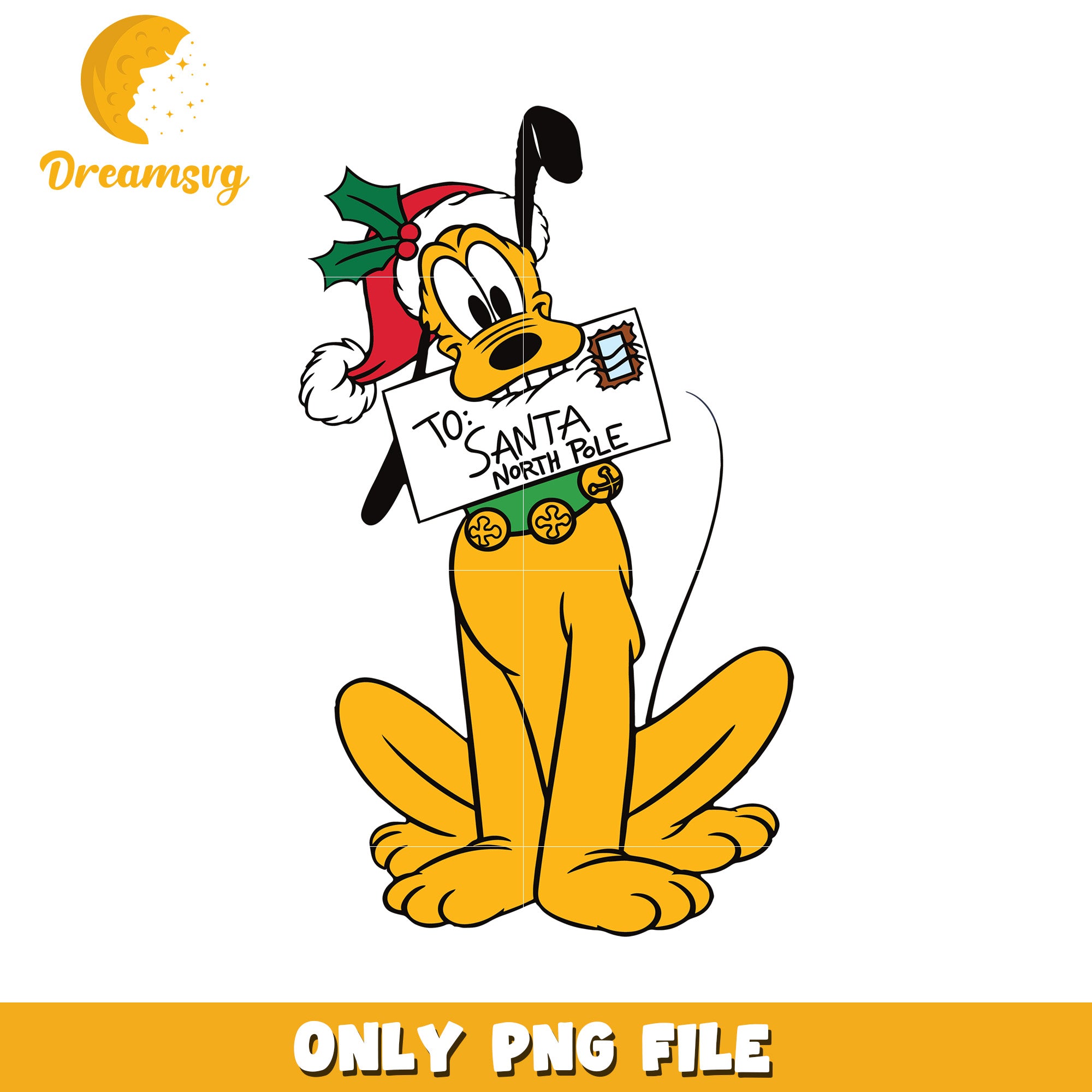 Pluto to santa png, christmas white png, disney movies png