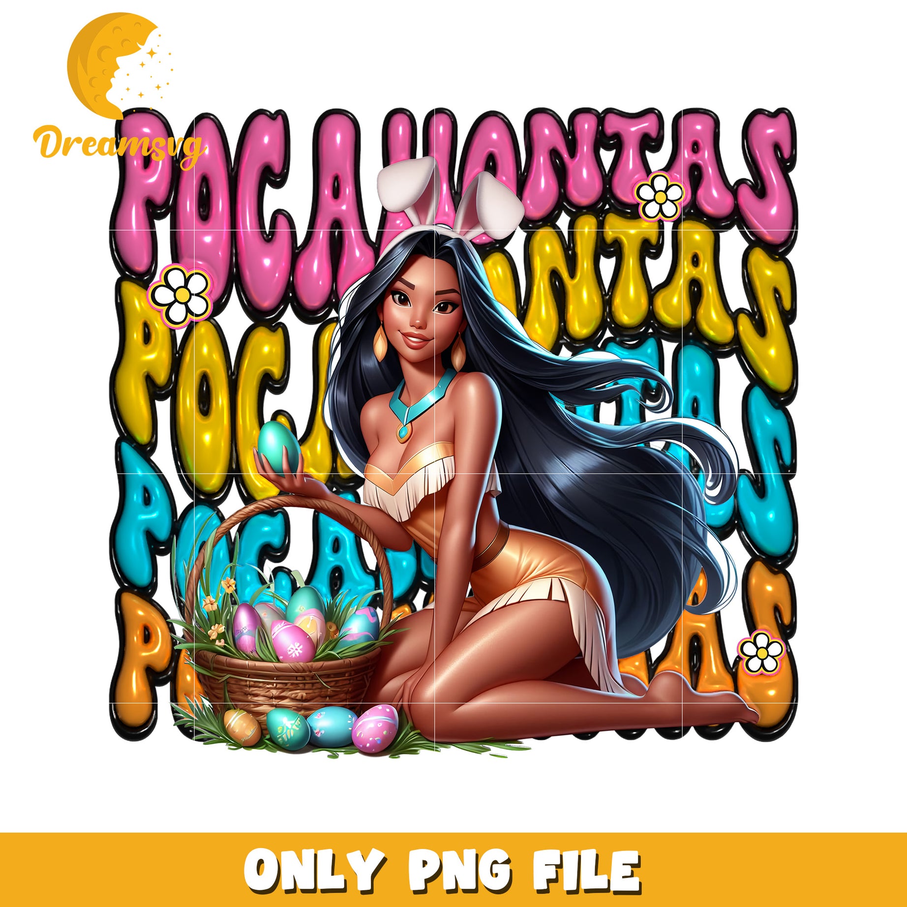 Pocahontas Easter PNG Sublimation