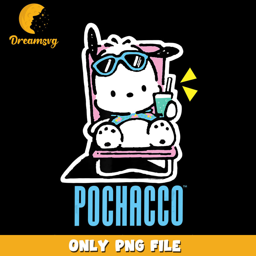 Pochacco Summer Beach Chair Sunglasses PNG, Sanrio Kawaii, Cute PNG