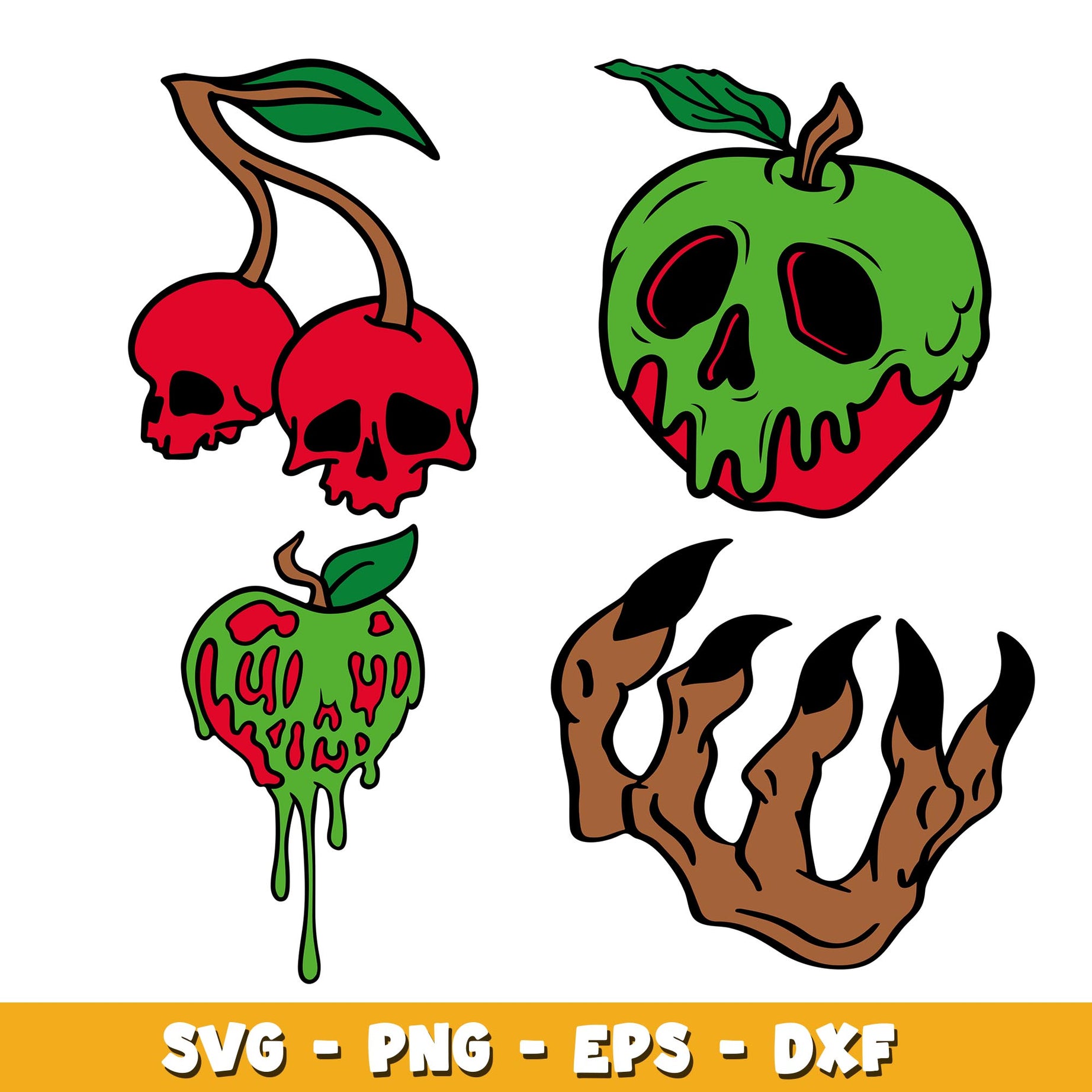 Poison Apple Bundle svg, Snow White and the Seven Dwarfs bundle svg, cartoon svg 