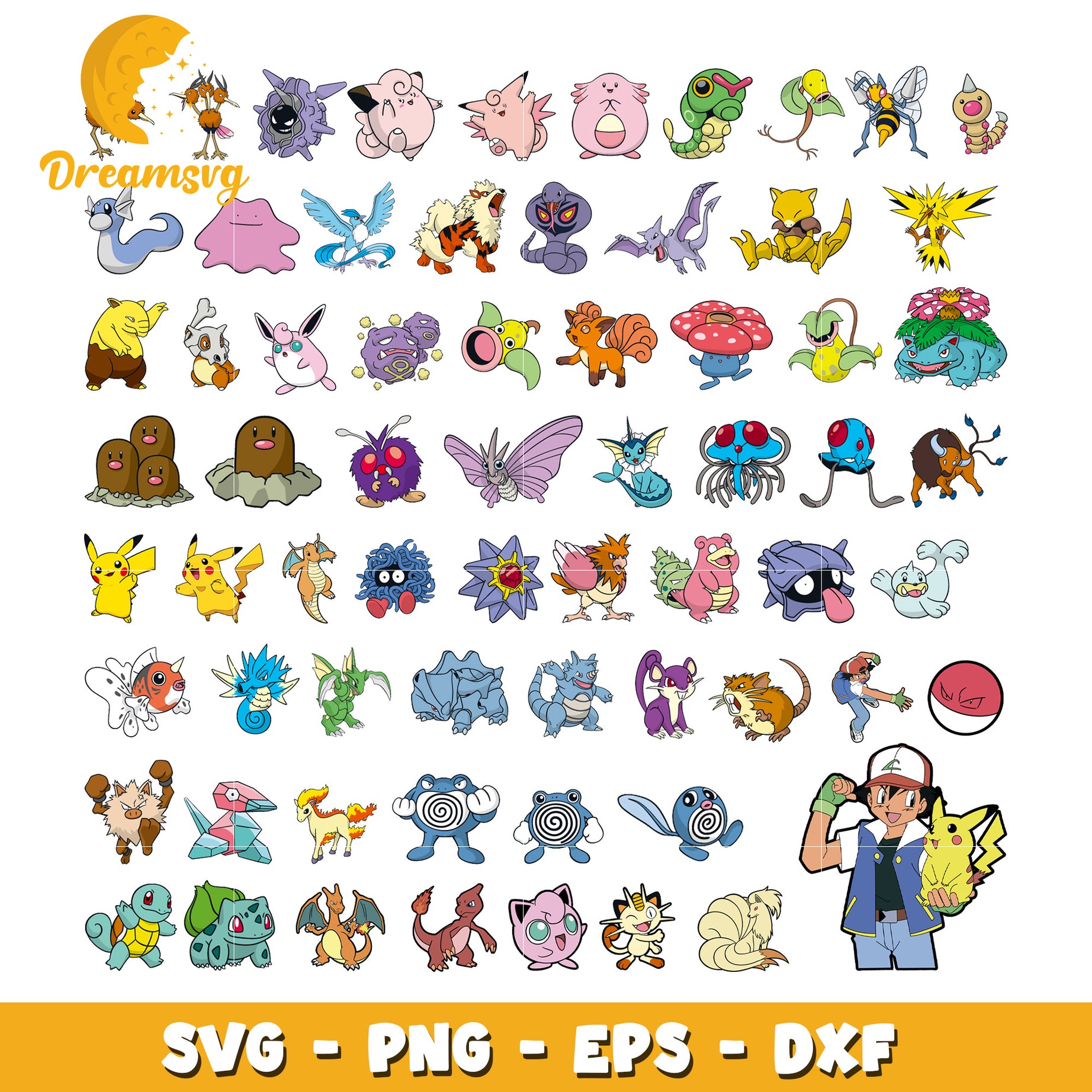 Pokemon characters bundle svg, Pokemon go cartoon svg